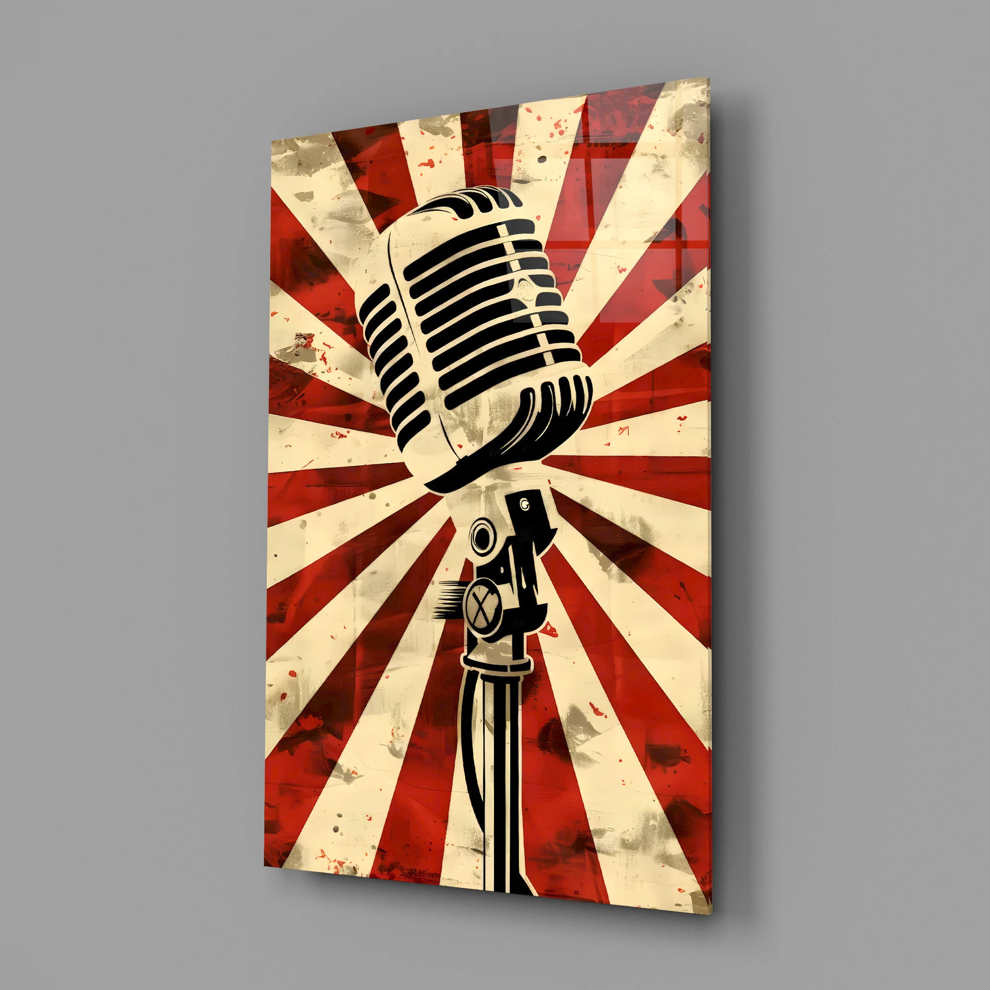 Vocal Icon Microphone Glass Wall Art - Image 3