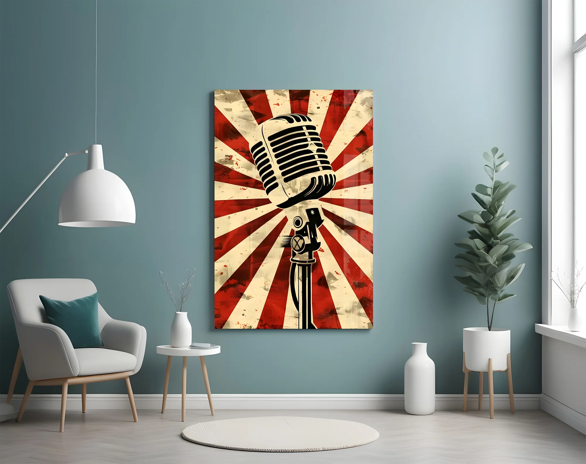 Vocal Icon Microphone Glass Wall Art - Image 5