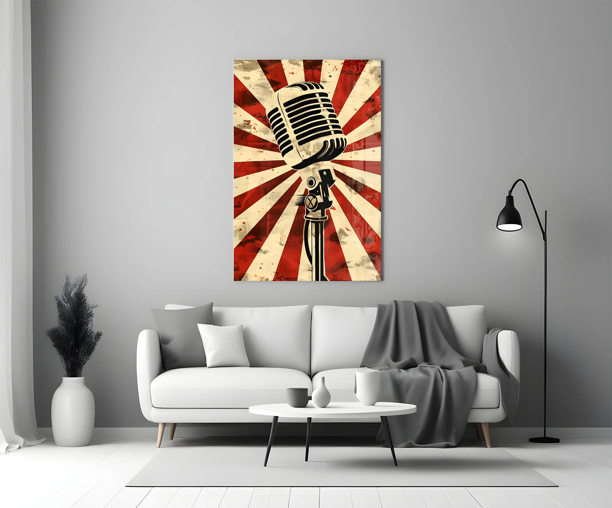 Vocal Icon Microphone Glass Wall Art - Image 6