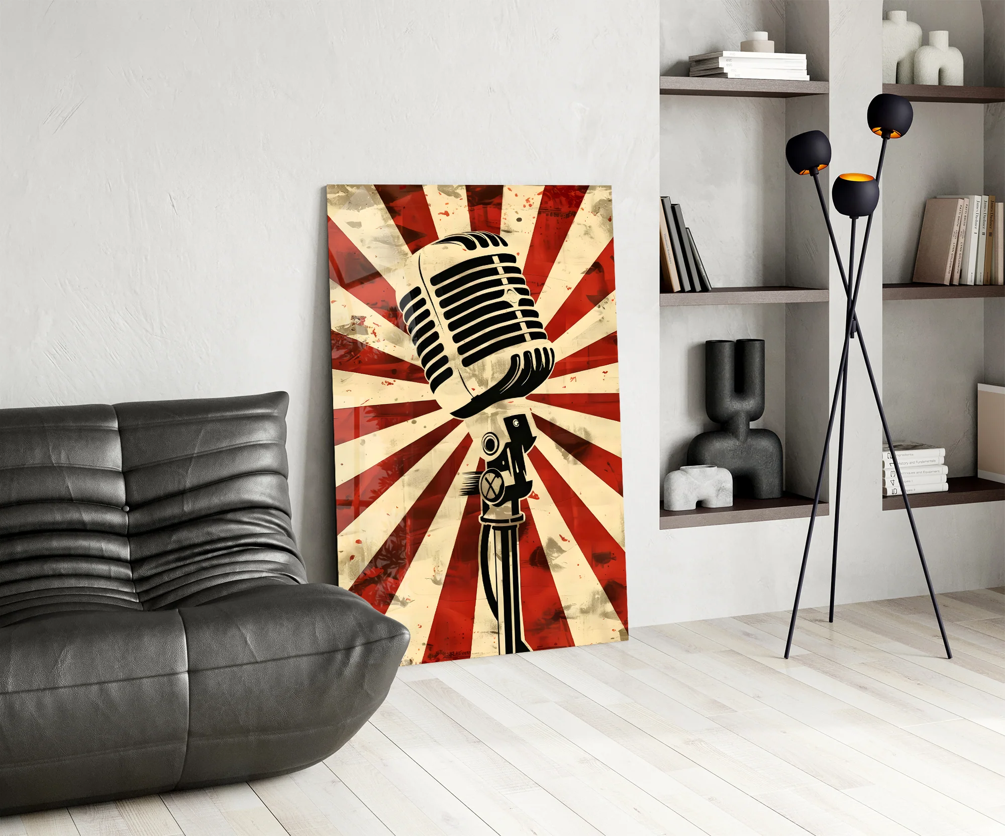 Vocal Icon Microphone Glass Wall Art - Image 7