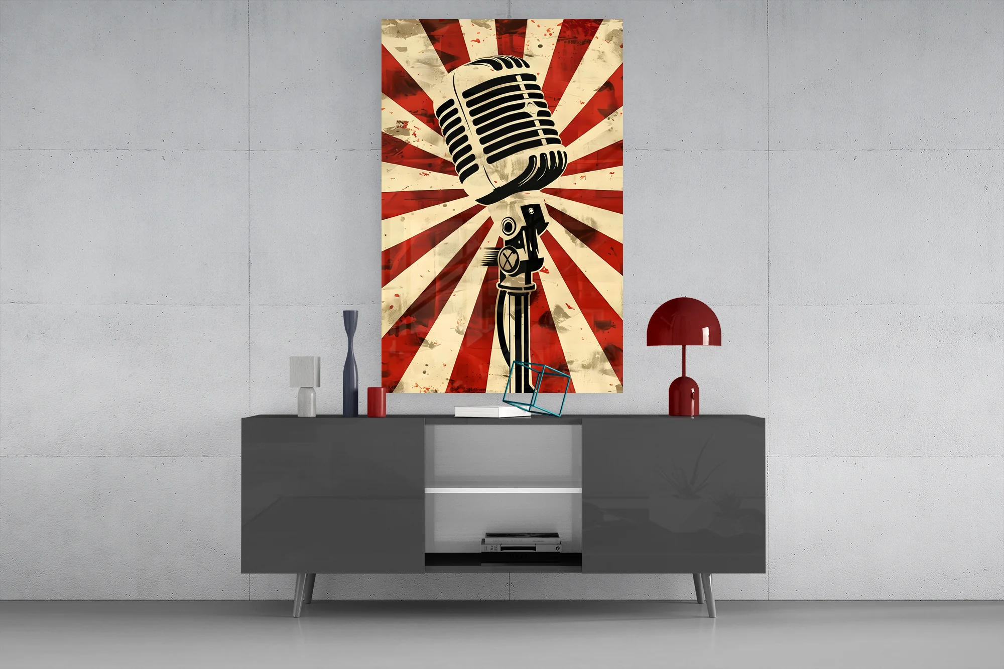 Vocal Icon Microphone Glass Wall Art - Image 9