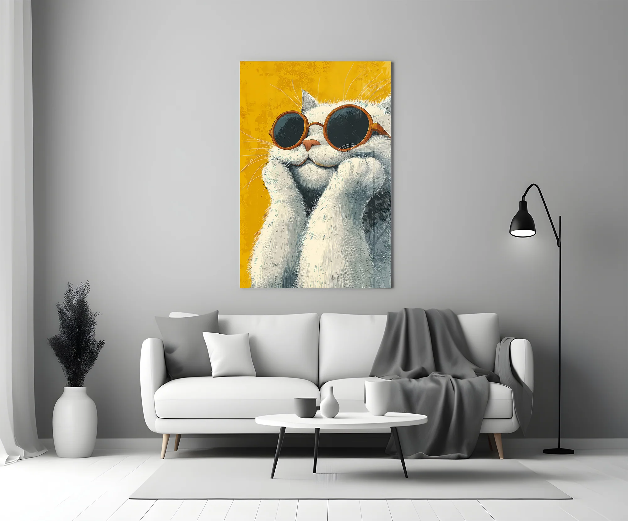 Cool Cat in Shades Glass Wall Art - Image 6
