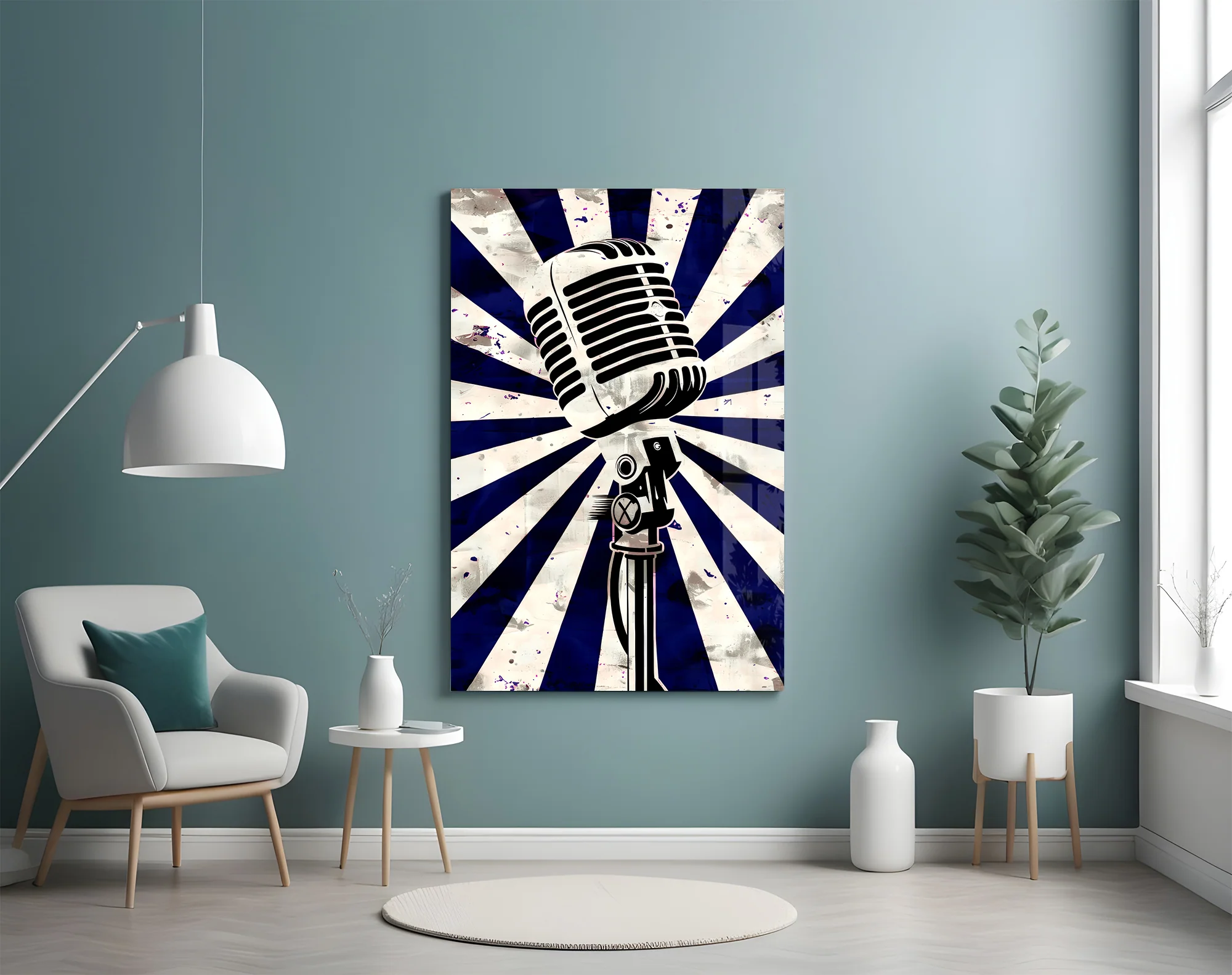 Vocal Icon Microphone Glass Wall Art - Image 5