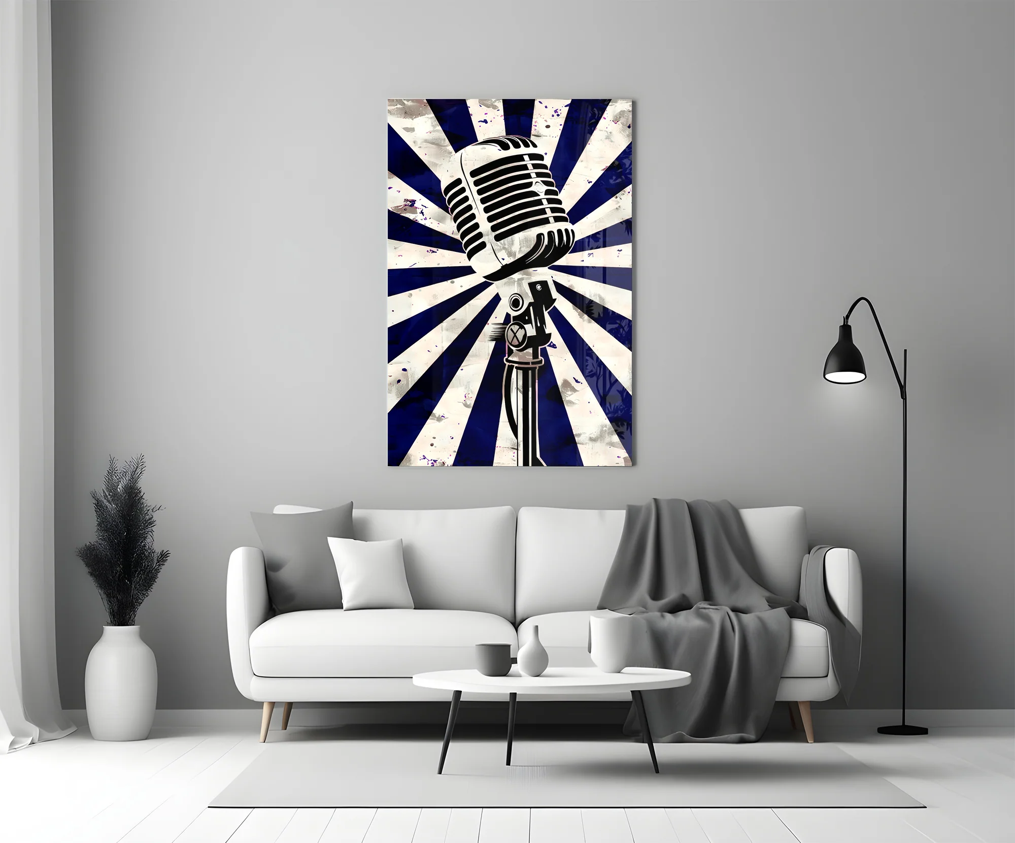 Vocal Icon Microphone Glass Wall Art - Image 6