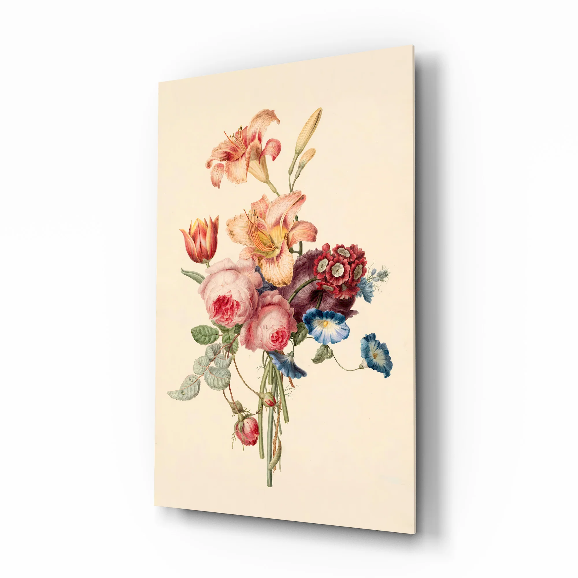 Elegant Floral Bouquet Glass Wall Art - Image 2