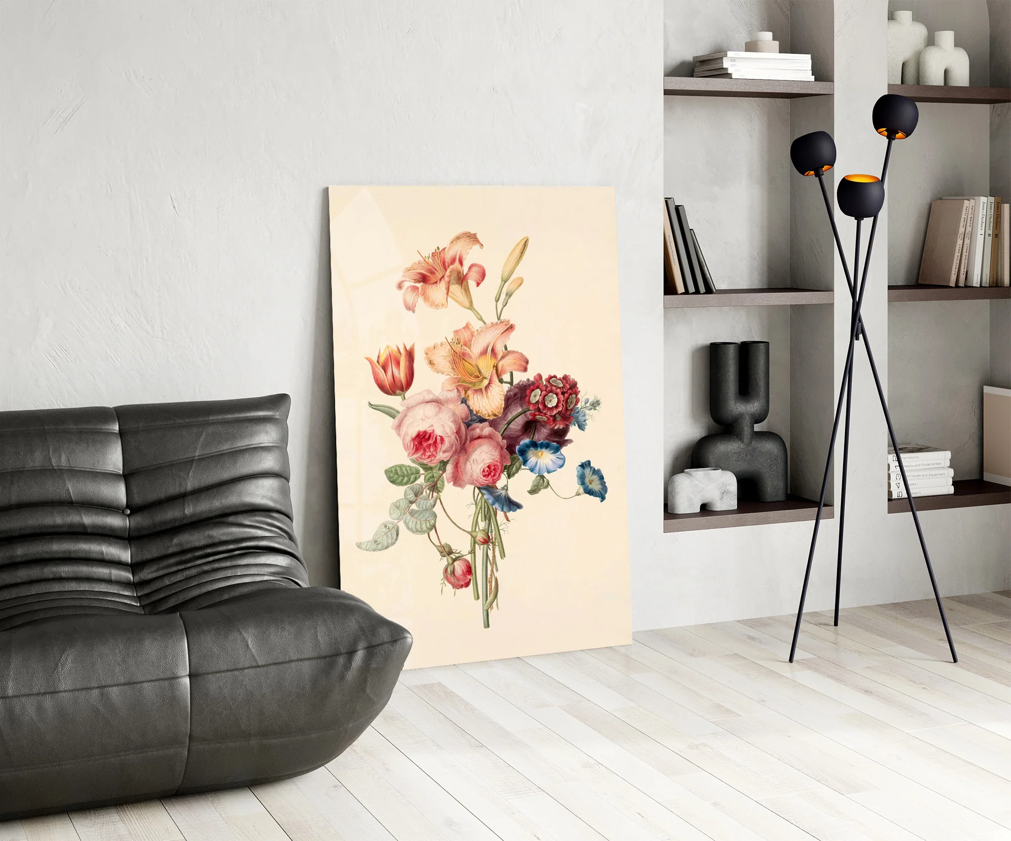 Elegant Floral Bouquet Glass Wall Art - Image 7