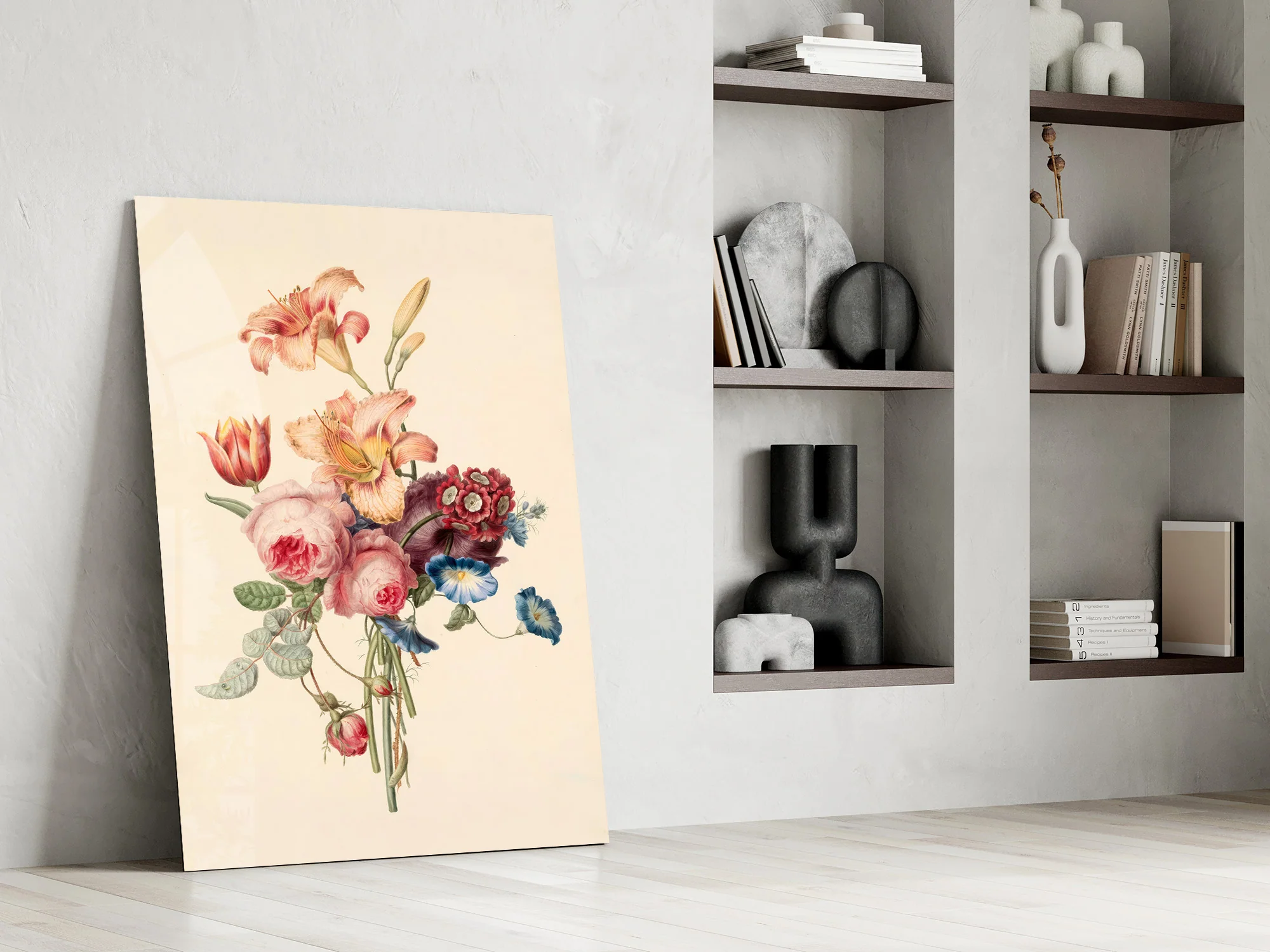 Elegant Floral Bouquet Glass Wall Art - Image 8