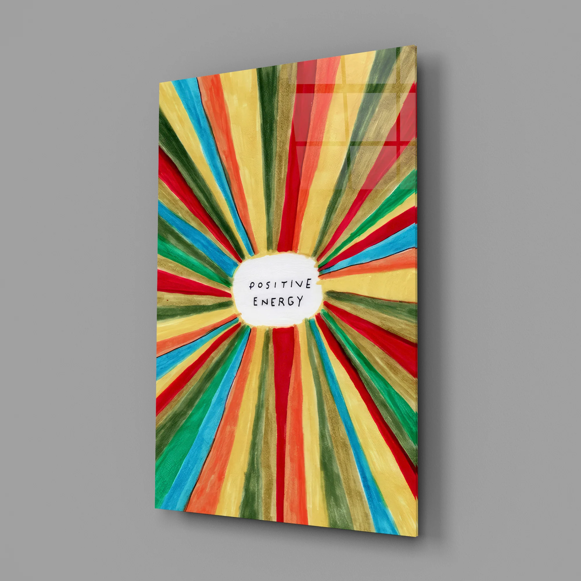 Radiant Positive Energy Burst Glass Wall Art - Image 3