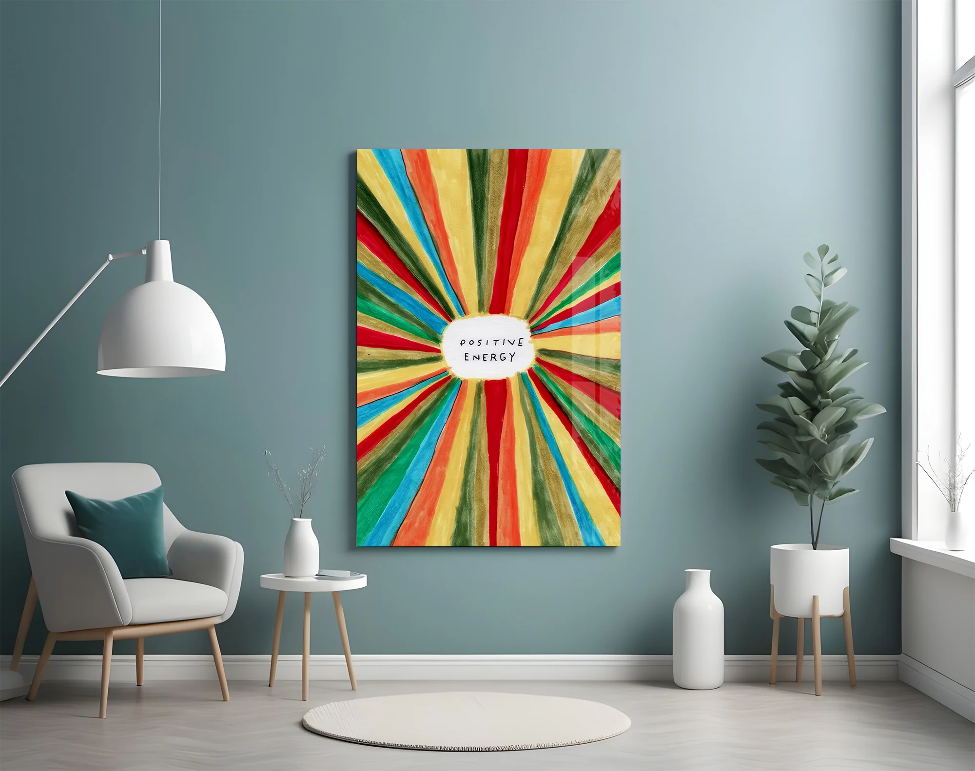 Radiant Positive Energy Burst Glass Wall Art - Image 5