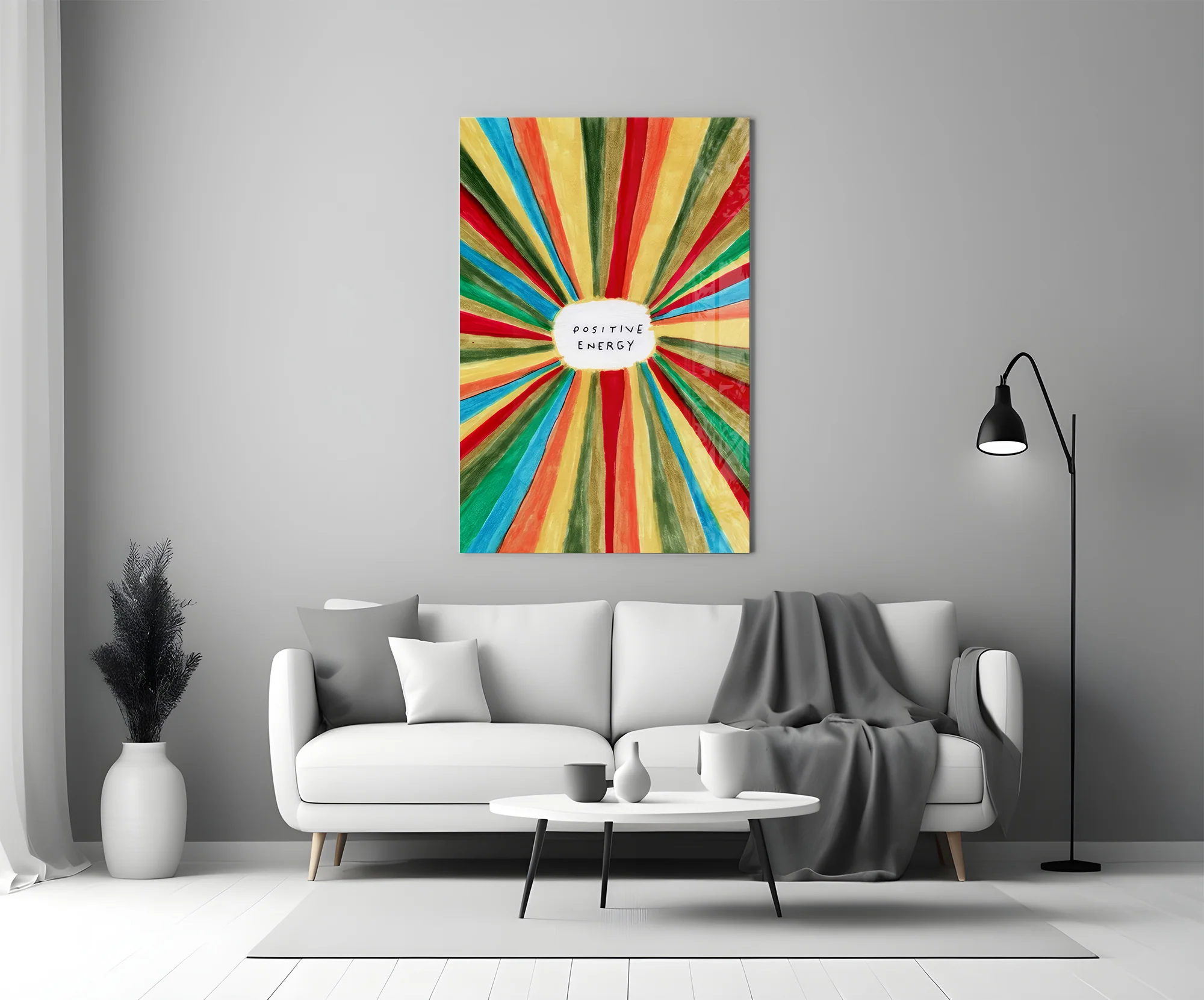 Radiant Positive Energy Burst Glass Wall Art - Image 6