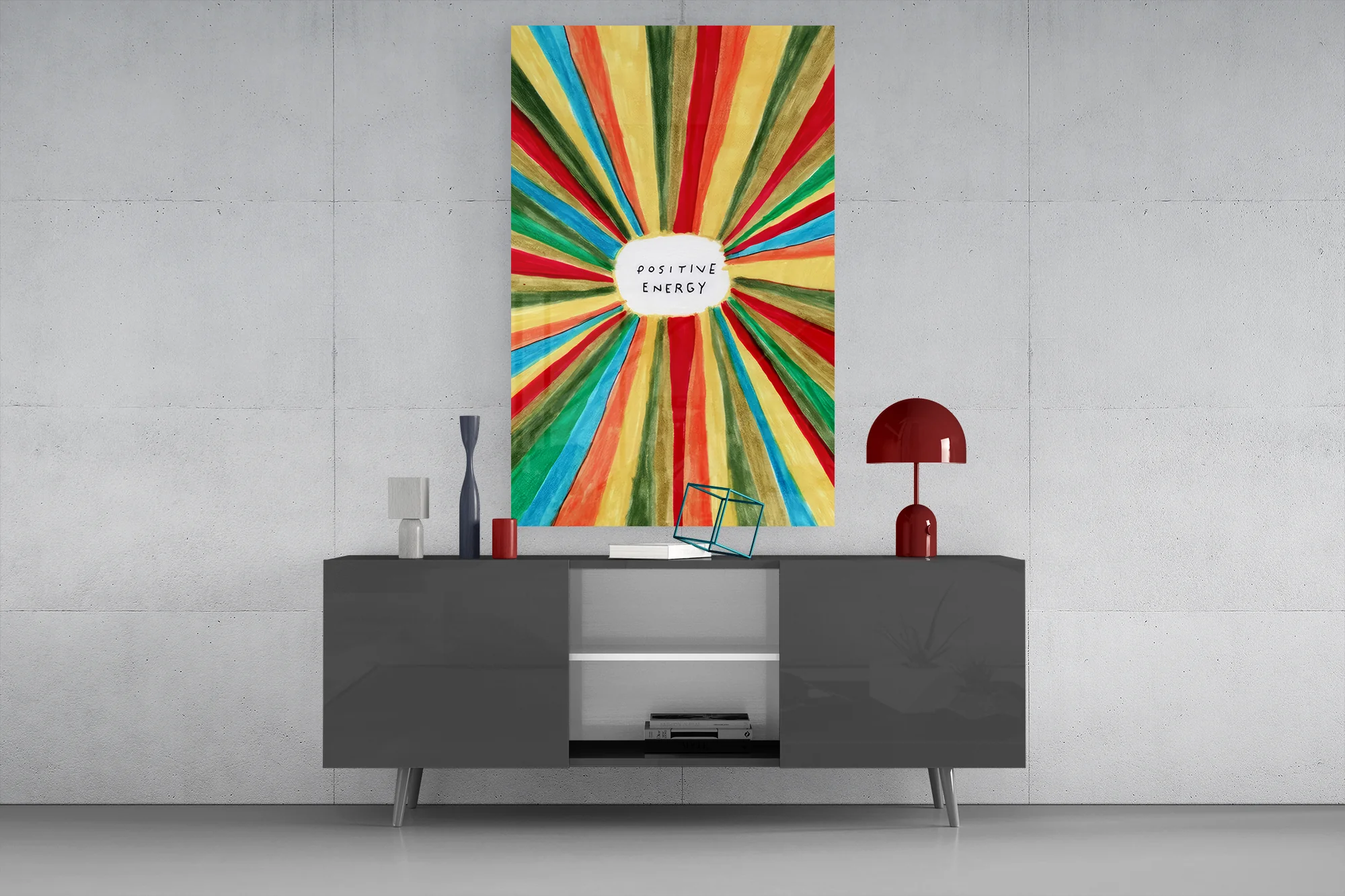Radiant Positive Energy Burst Glass Wall Art - Image 9