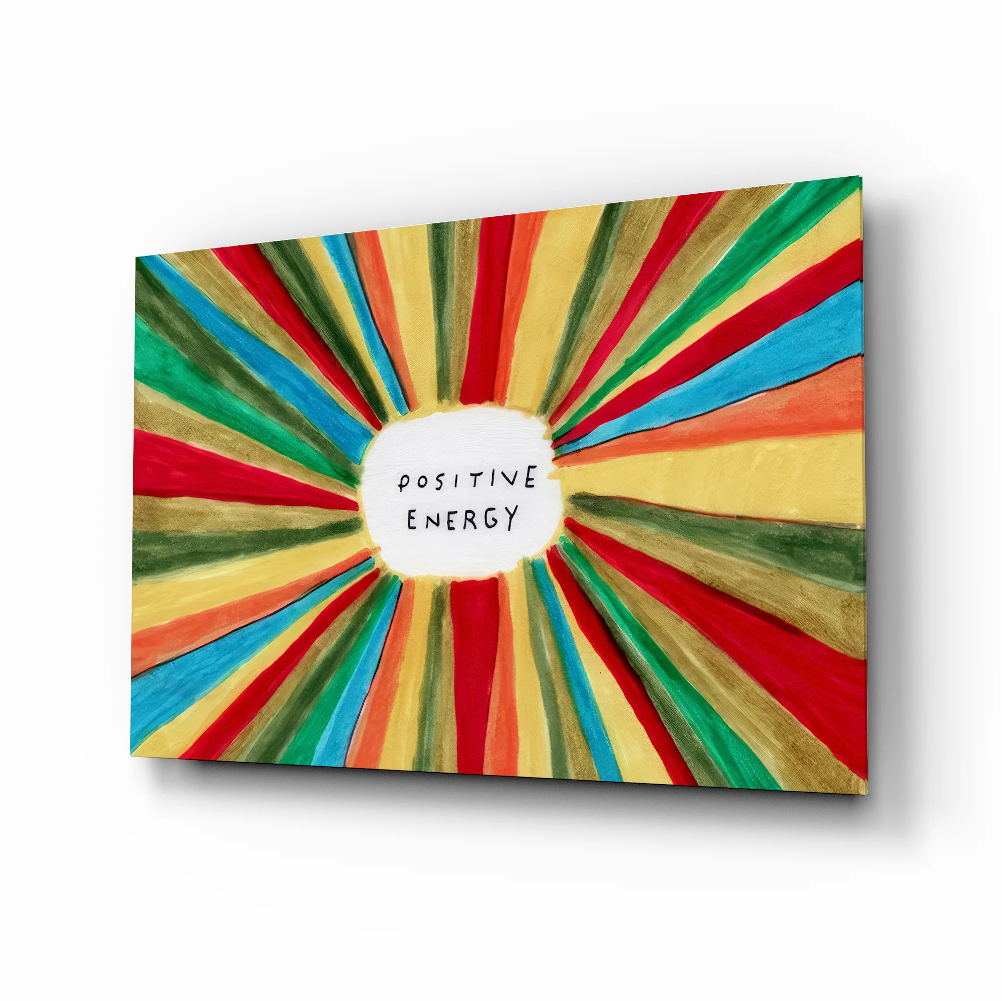 Radiant Positive Energy Burst Glass Wall Art - Image 2