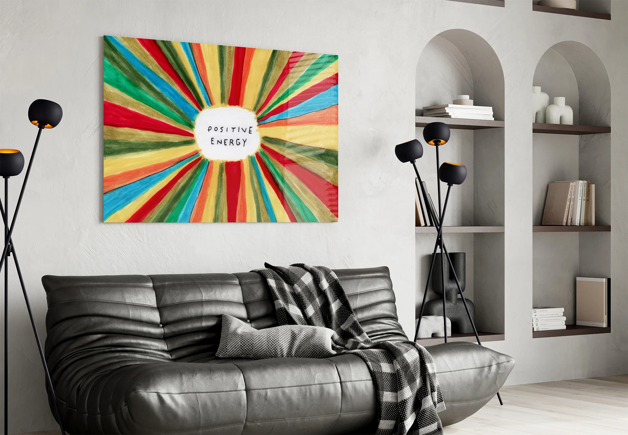 Radiant Positive Energy Burst Glass Wall Art - Image 5