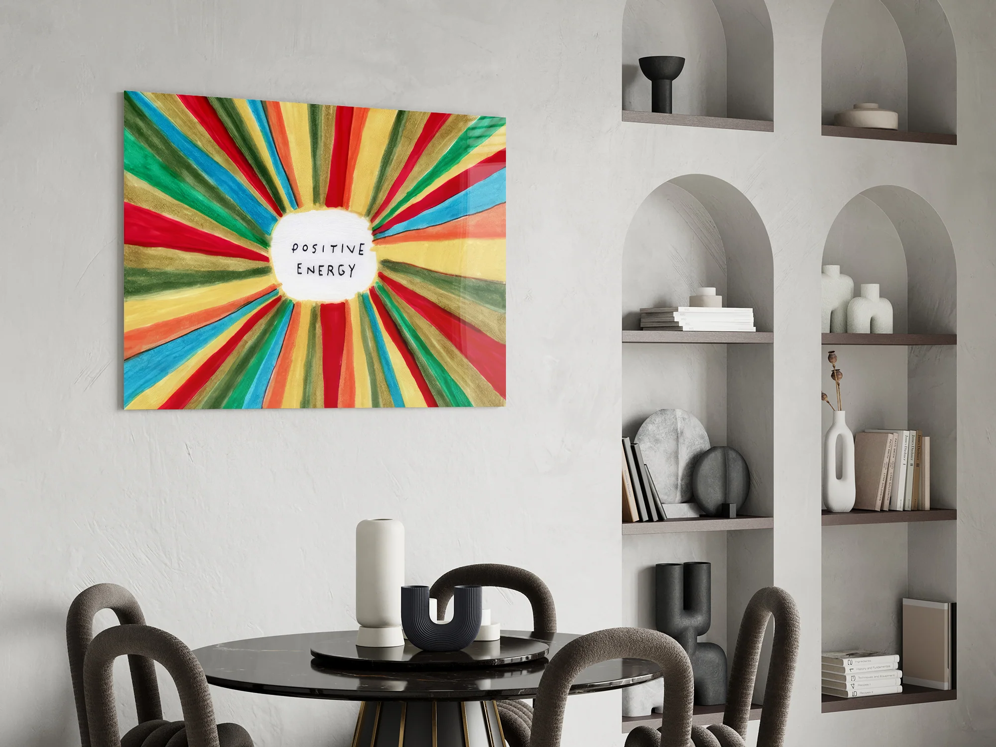 Radiant Positive Energy Burst Glass Wall Art - Image 7