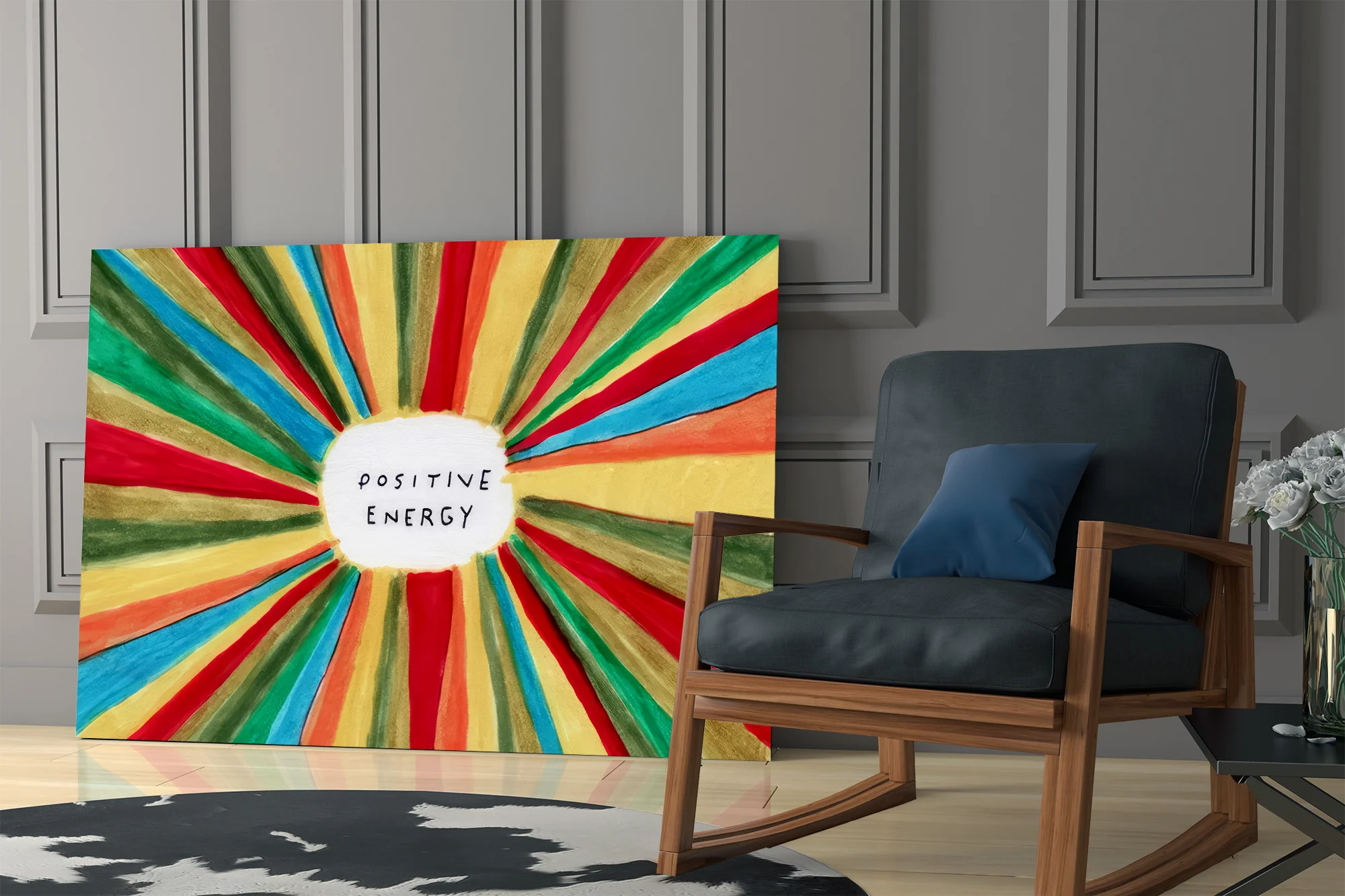 Radiant Positive Energy Burst Glass Wall Art - Image 8