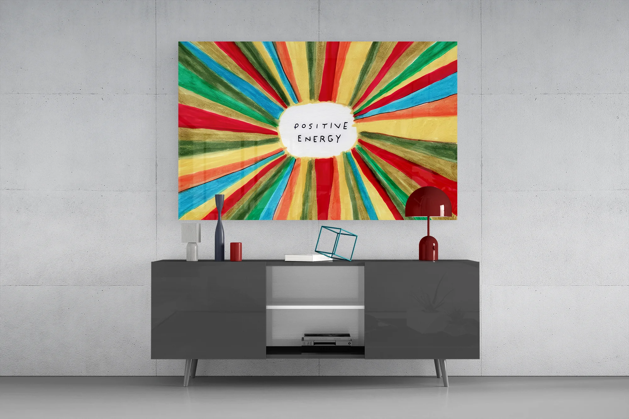 Radiant Positive Energy Burst Glass Wall Art - Image 9