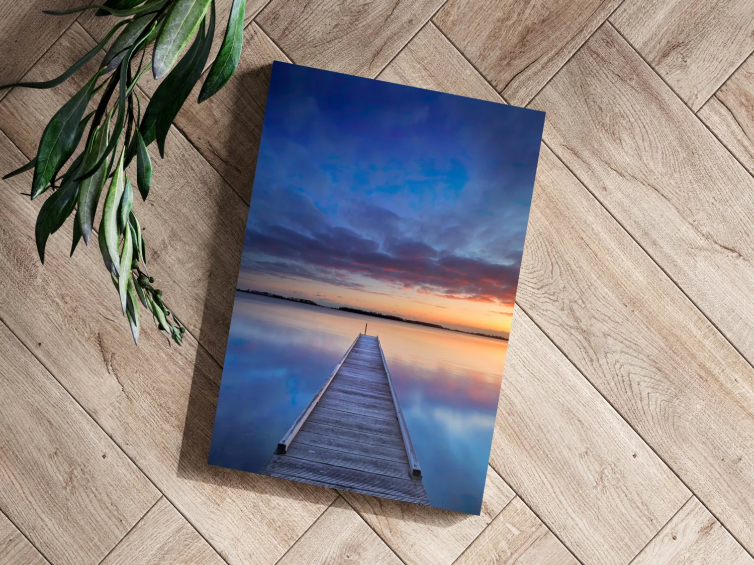 Dock View at Sunset Aluminum Print - Image 3
