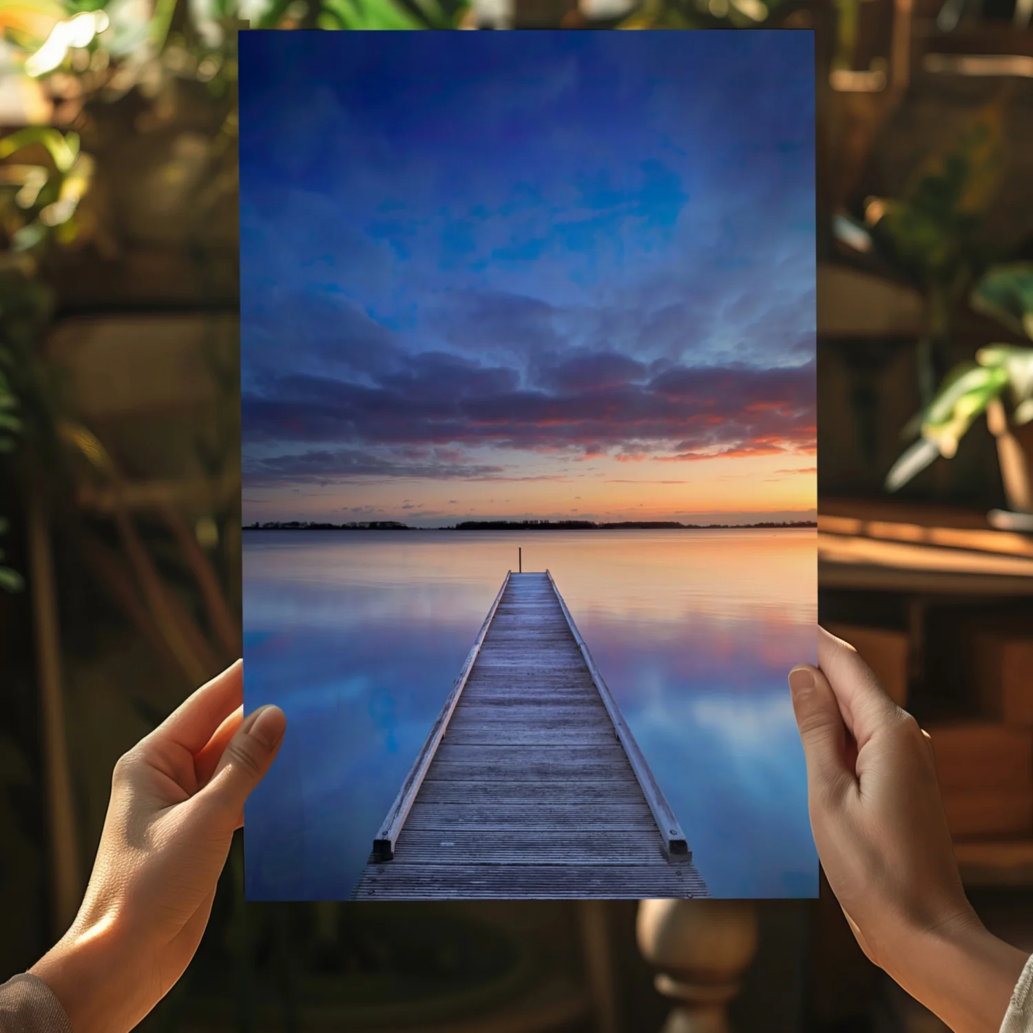 Dock View at Sunset Aluminum Print - Image 5