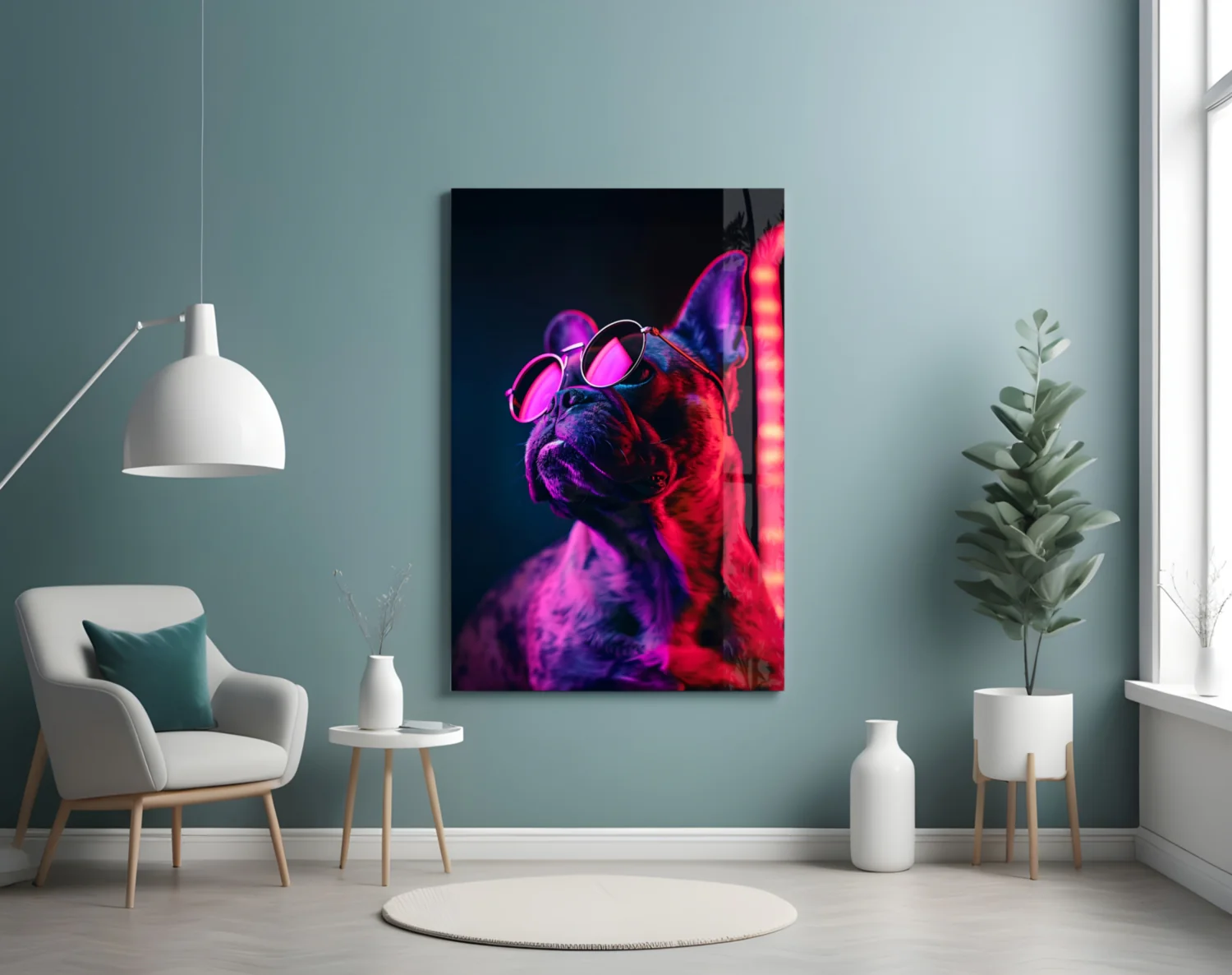 Dog with Glasses Glass Wall Art || Designer Collection - Image 5