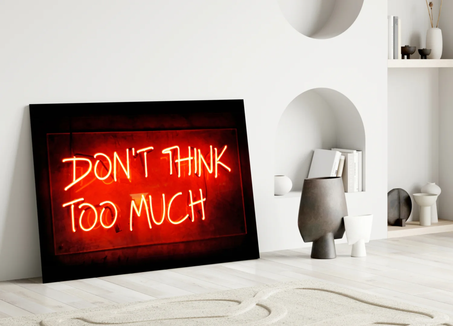 Don'T Think Too Much Glass Wall Art - Image 3