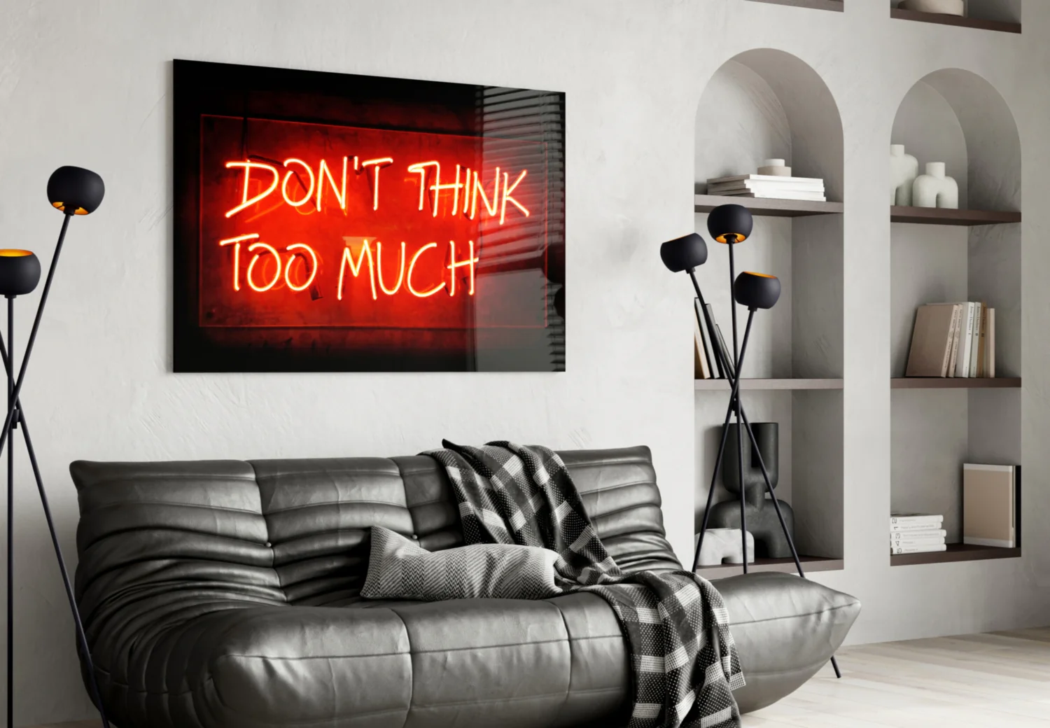 Don'T Think Too Much Glass Wall Art - Image 4