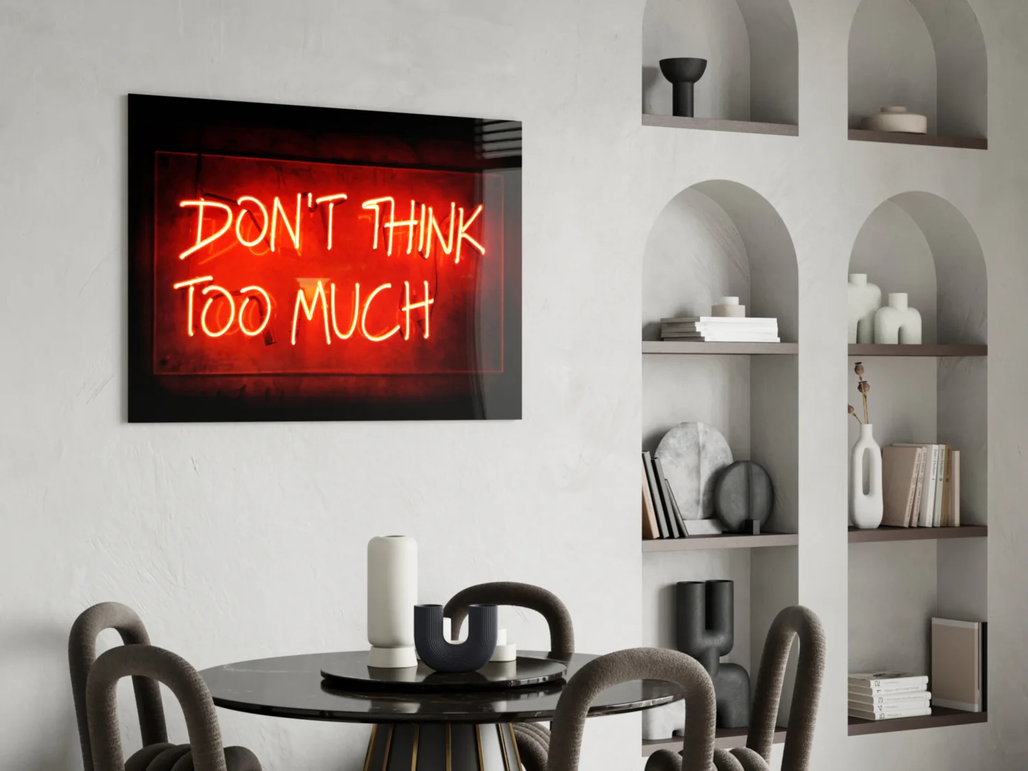 Don'T Think Too Much Glass Wall Art - Image 5