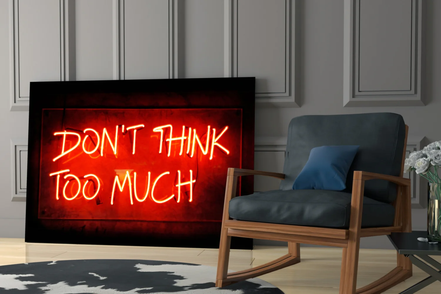 Don'T Think Too Much Glass Wall Art - Image 6