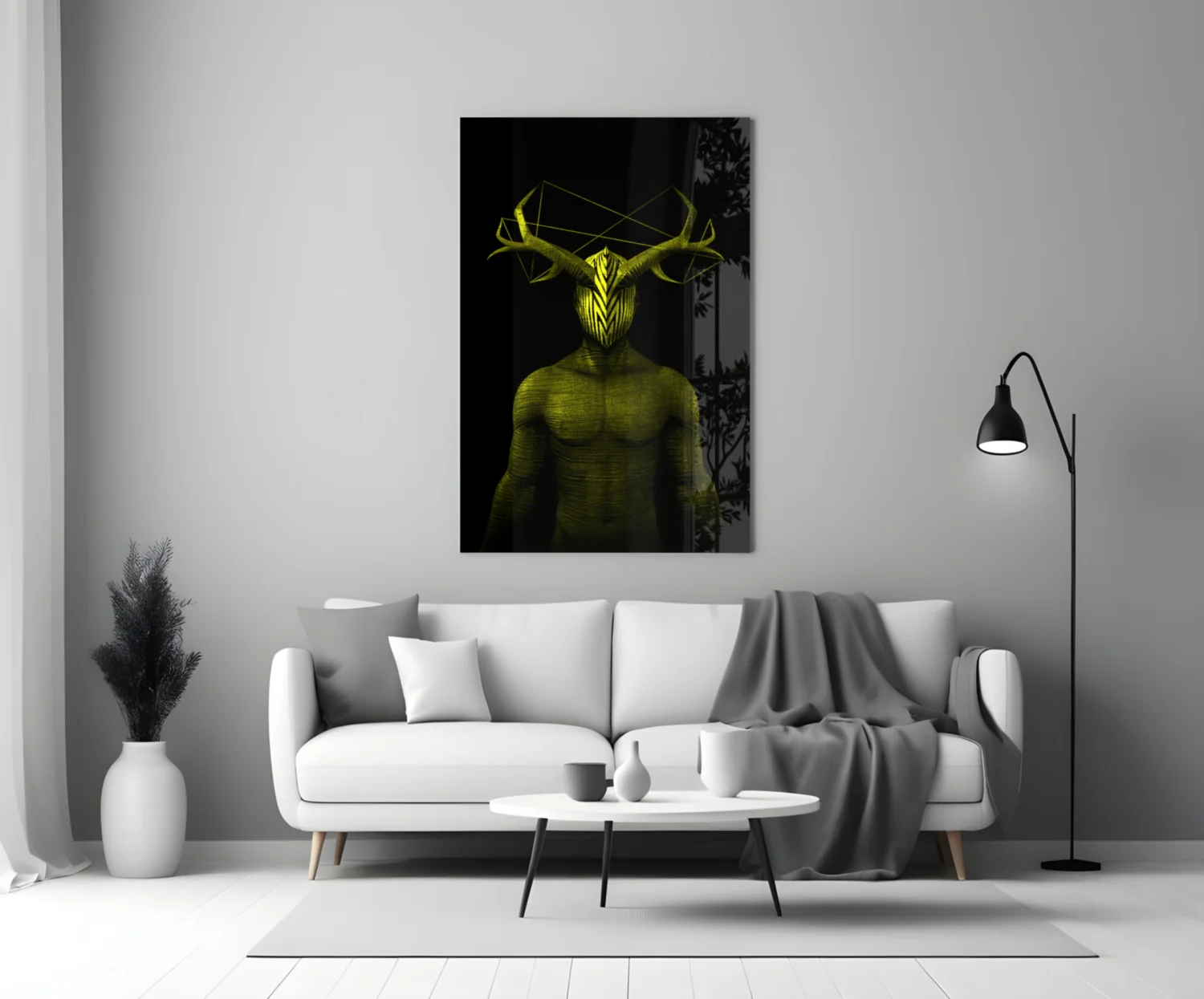 Donnie Yelow Glass Wall Art - Image 3