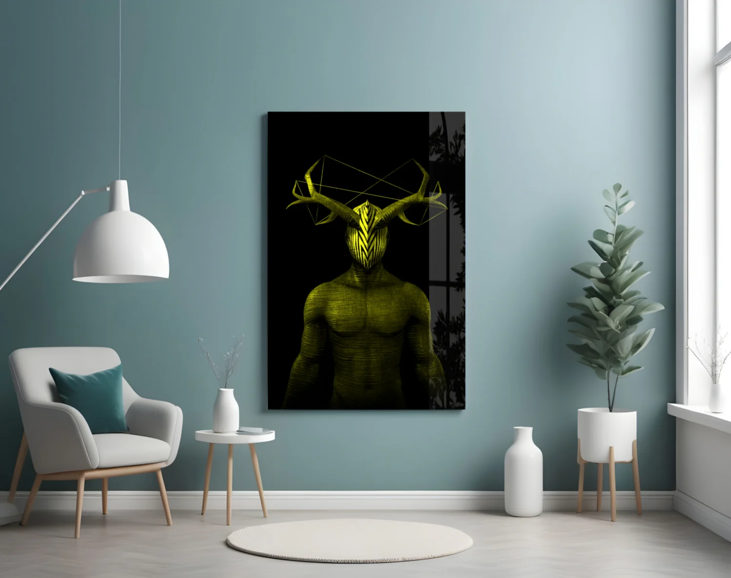 Donnie Yelow Glass Wall Art - Image 4