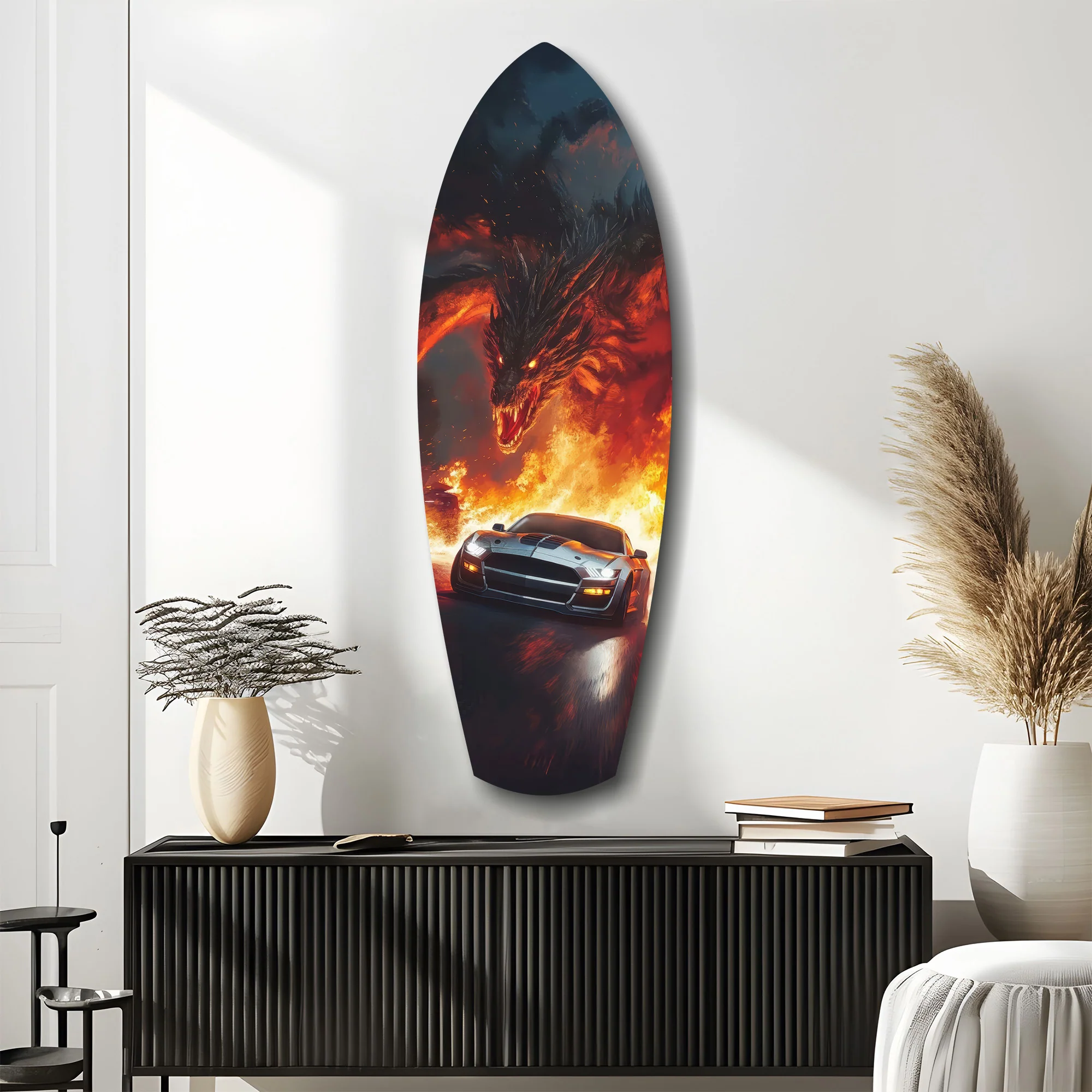 Dragon Sports Car Fire Tempered Glass Wall Art - Image 10