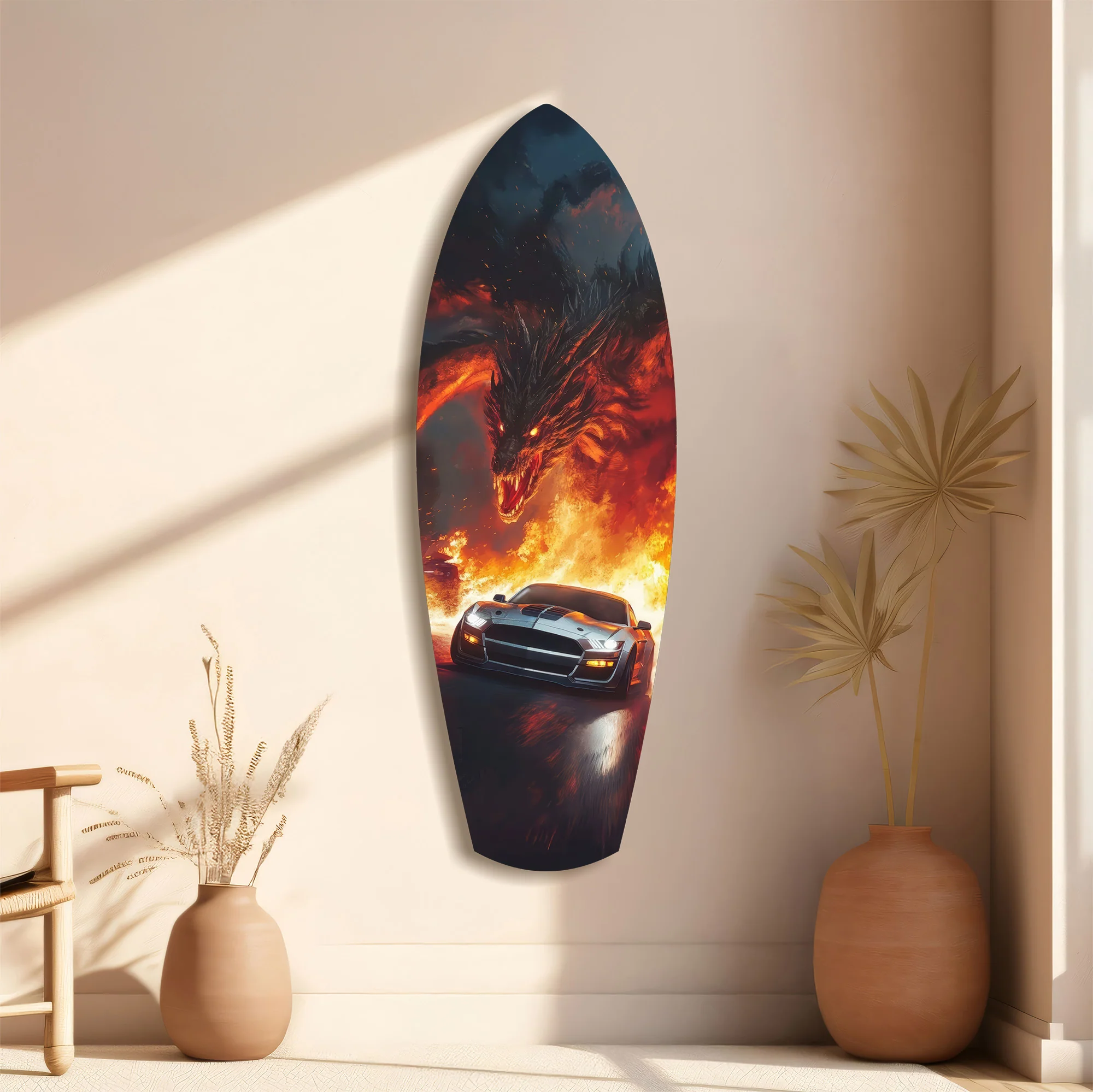 Dragon Sports Car Fire Tempered Glass Wall Art - Image 11