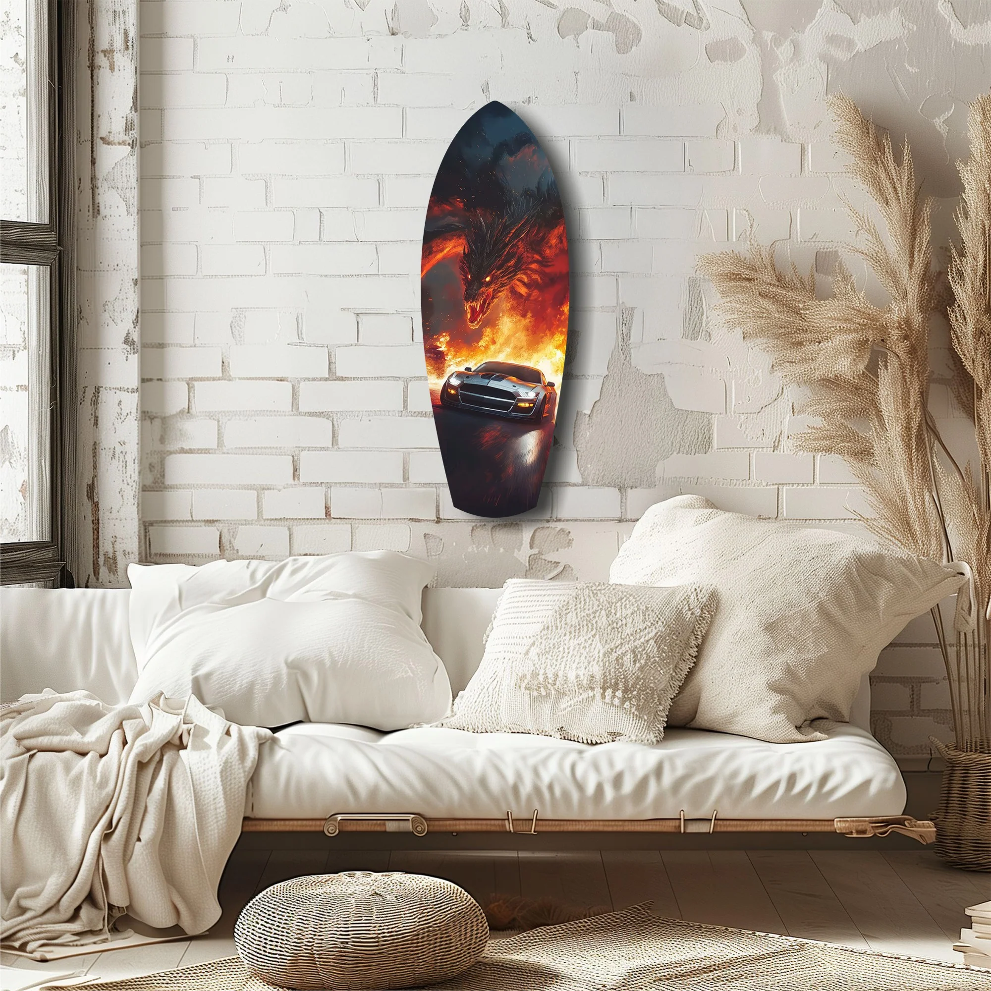 Dragon Sports Car Fire Tempered Glass Wall Art - Image 6