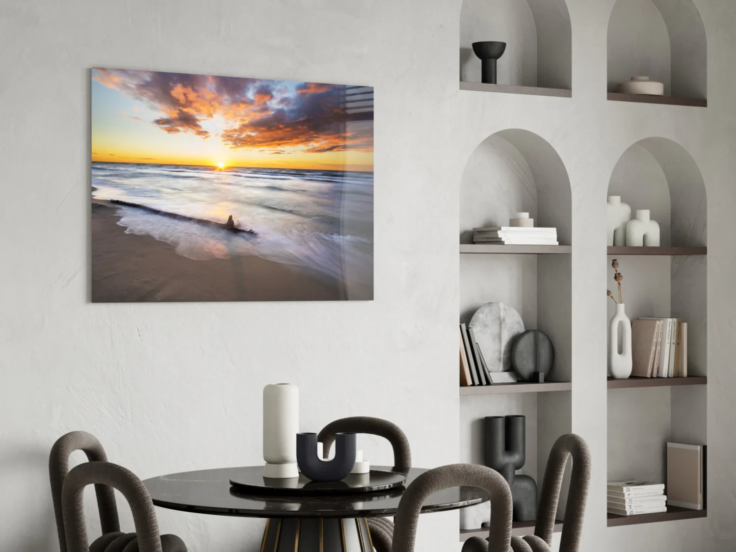 Driftwood Beach Sunset Glass Wall Art - Image 5