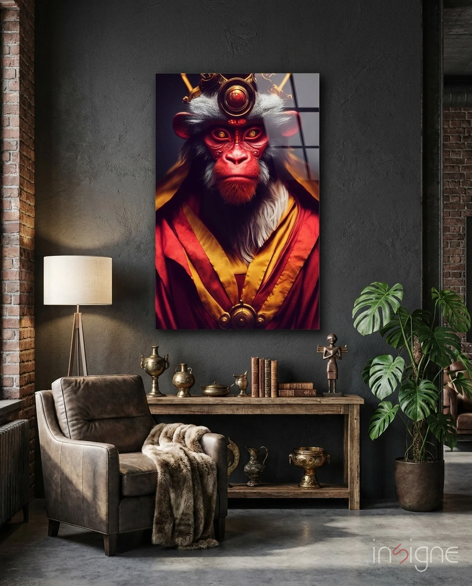 Ape King Glass Wall Art || Designer Collection