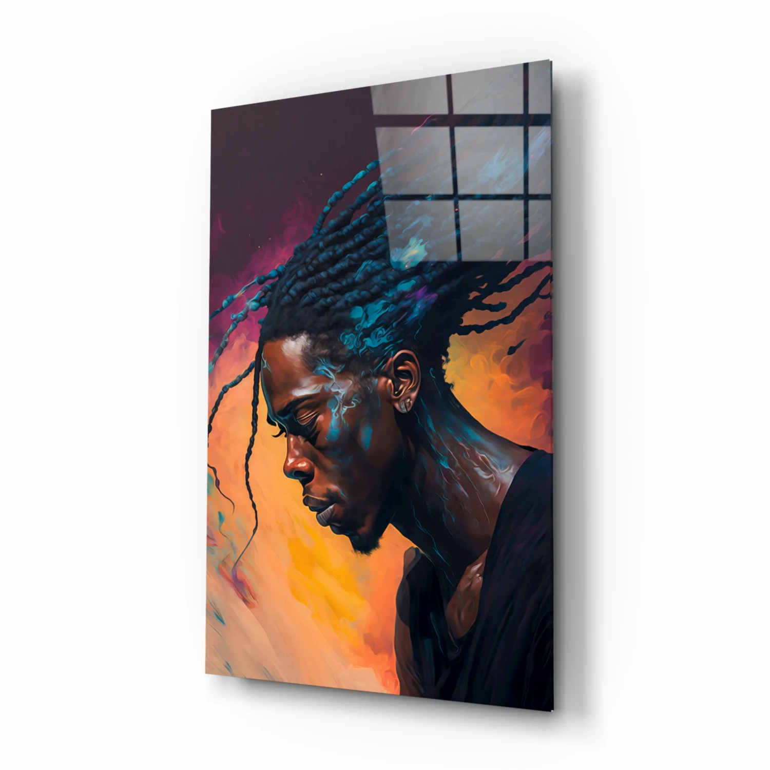 R&B Crooner Portrait Glass Wall Art  || Designer Collection - Image 2