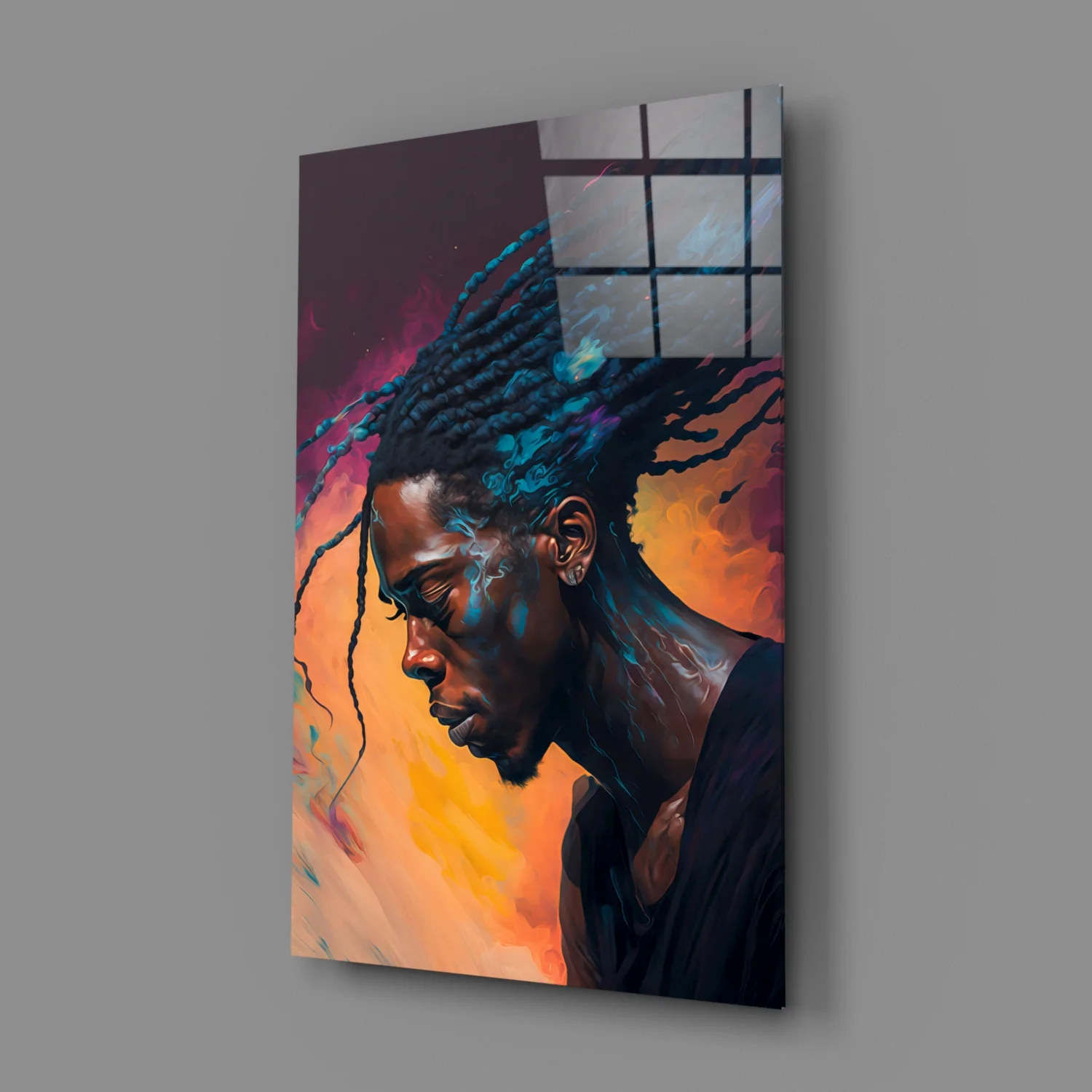 R&B Crooner Portrait Glass Wall Art  || Designer Collection - Image 3