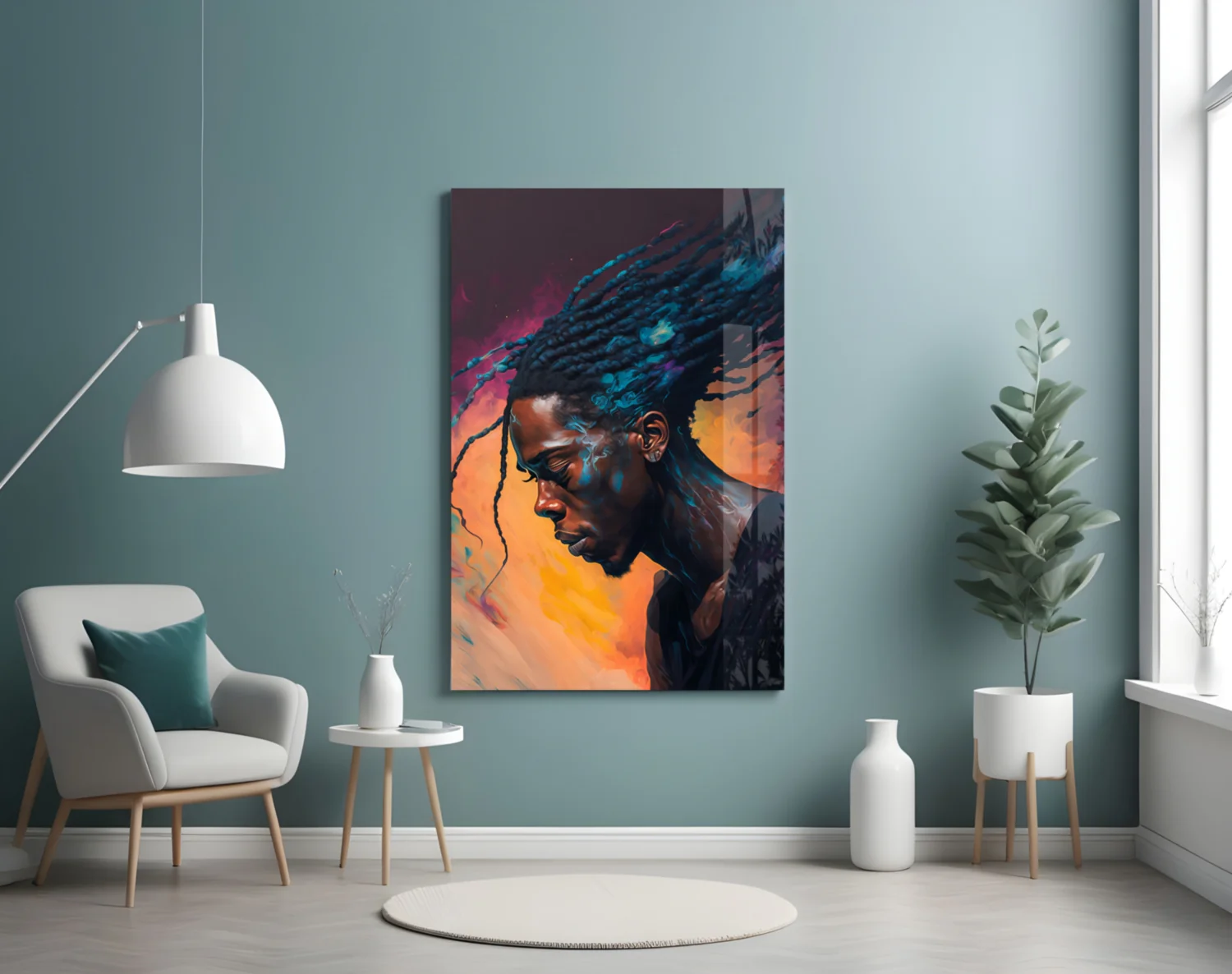 R&B Crooner Portrait Glass Wall Art  || Designer Collection - Image 5