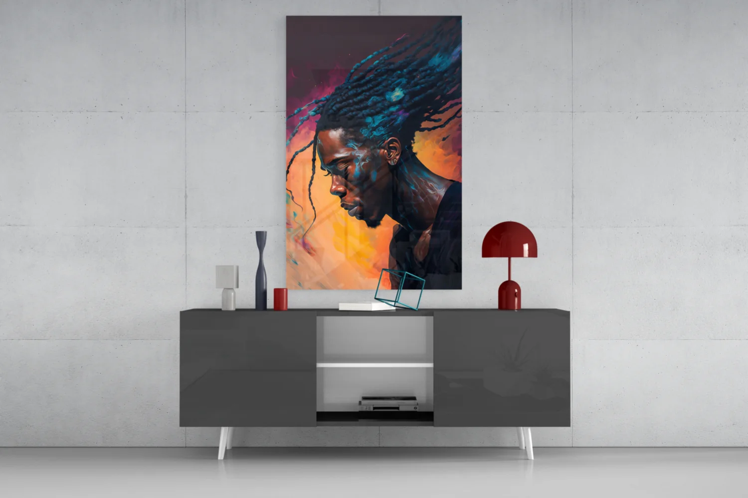R&B Crooner Portrait Glass Wall Art  || Designer Collection - Image 9