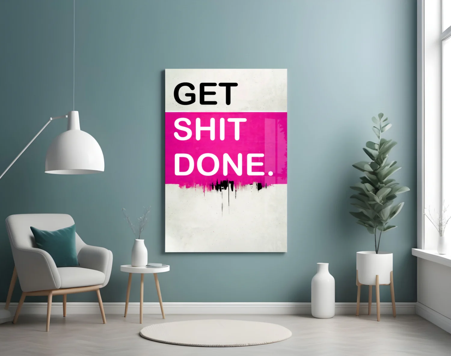 Get Shit Done Glass Wall Art || Designer Collection - Image 4
