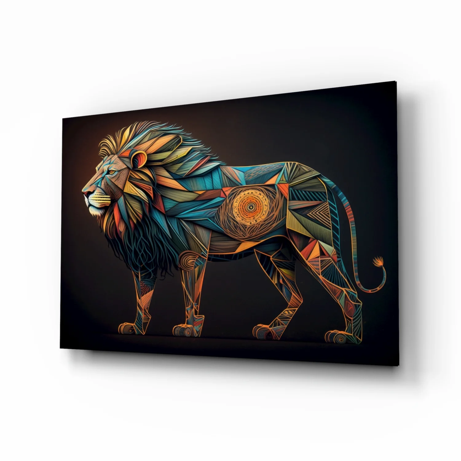 Lion Glass Wall Art || Designer Collection