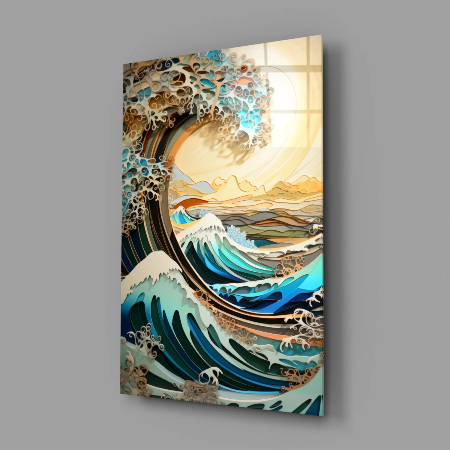 Waves, Trees or Mountains Glass Wall Art || Designer's Collection - Image 2