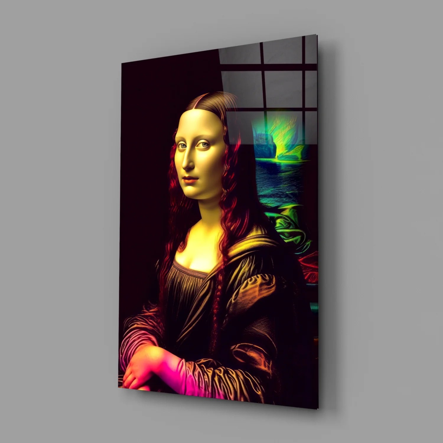 Mona Lisa V2 Glass Wall Art || Designer Collection - Image 2