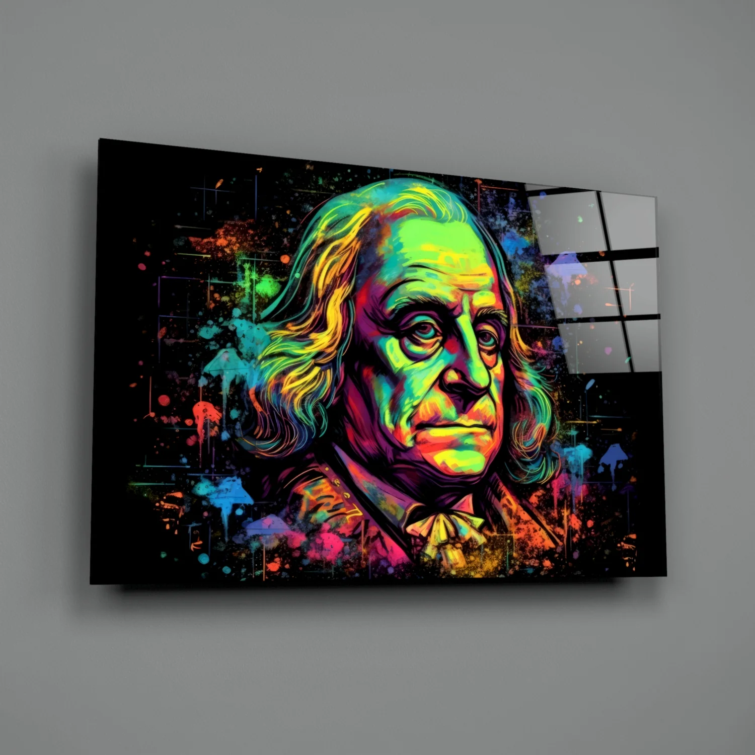 Benjamin Franklin Glass Wall Art || Designer Collection - Image 2
