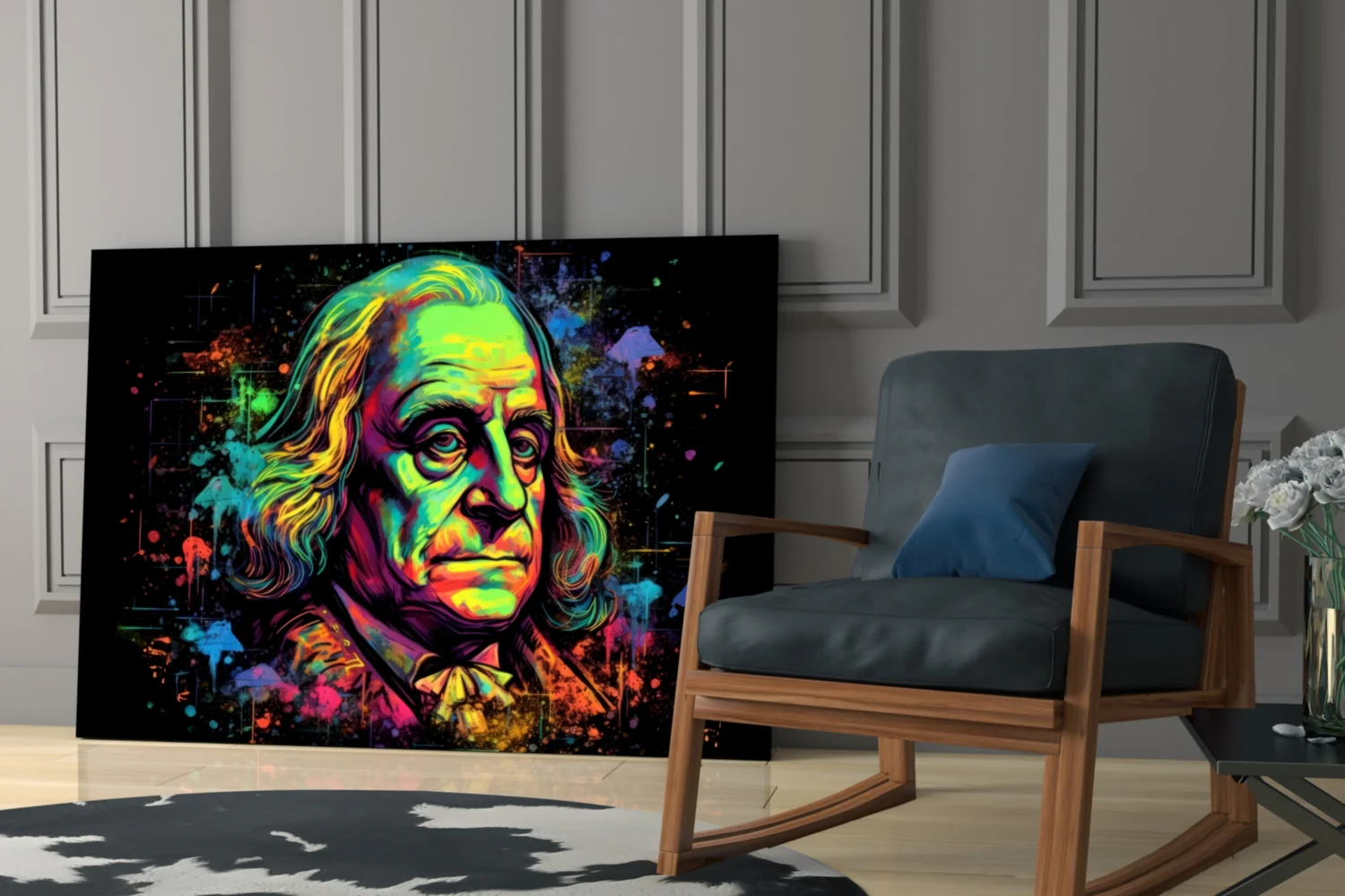 Benjamin Franklin Glass Wall Art || Designer Collection - Image 6