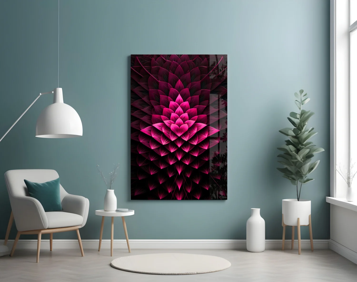 Flower of Luck Glass Wall Art|| Designer's Collection - Image 5
