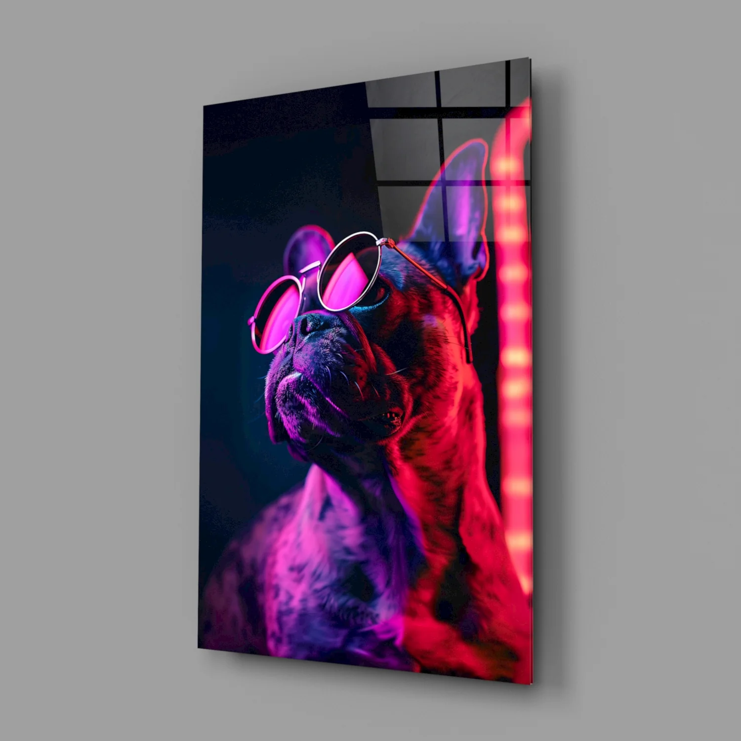 Dog with Glasses Glass Wall Art || Designer Collection - Image 3