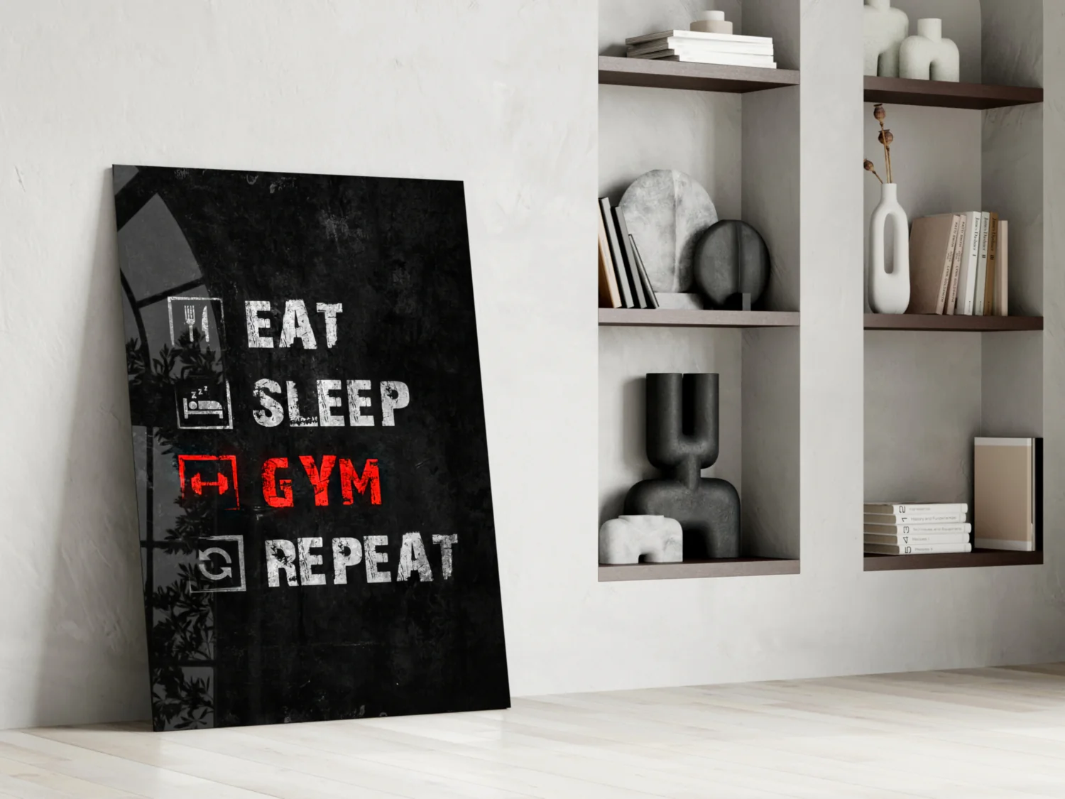 Eat, Sleep, Gym Glass Wall Art - Image 6