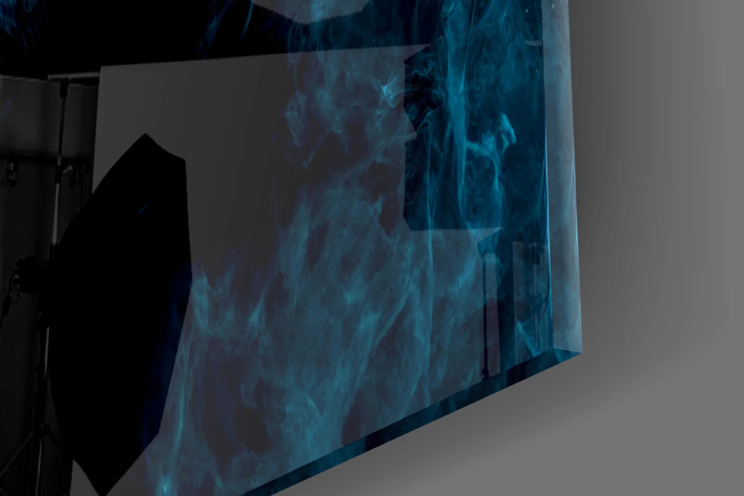 Eclipse Blue Flame Glass Wall Art - Image 3