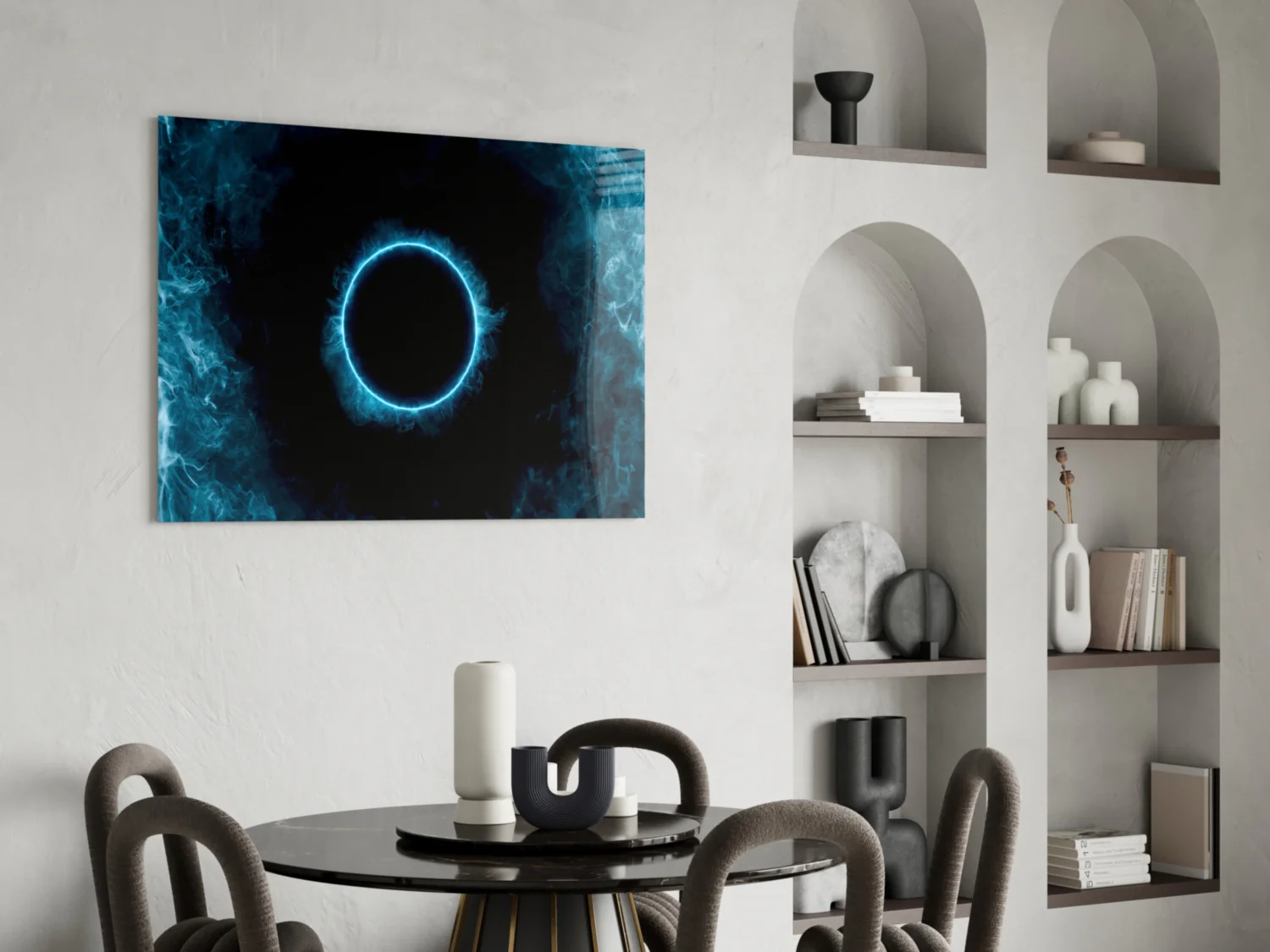 Eclipse Blue Flame Glass Wall Art - Image 6
