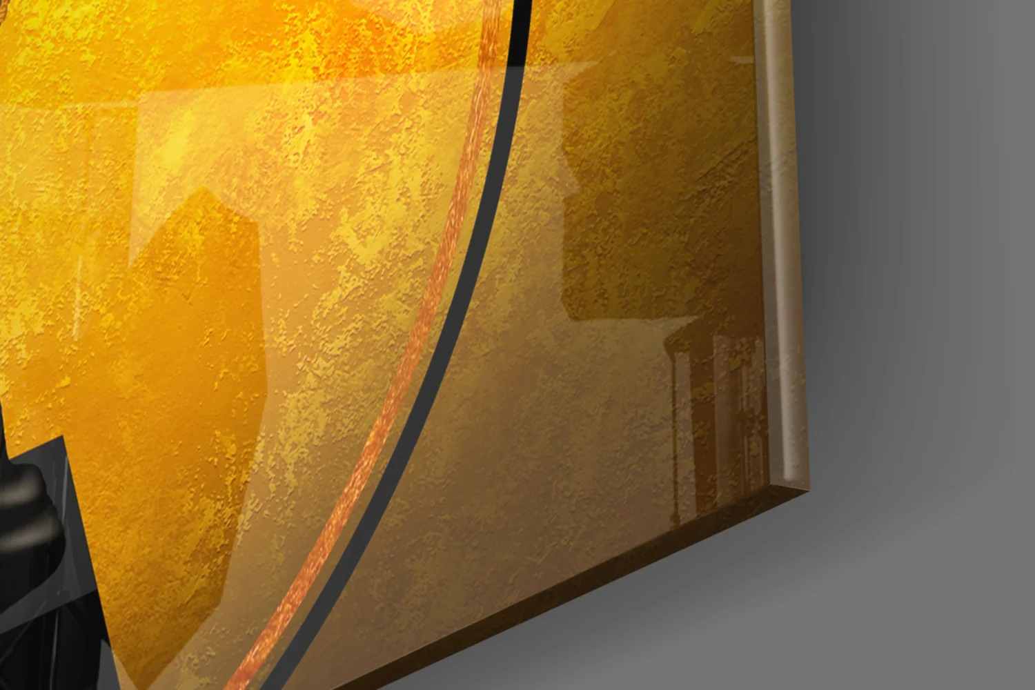 Egyptian Cat Statue Gold Moon Glass Wall Art - Image 8